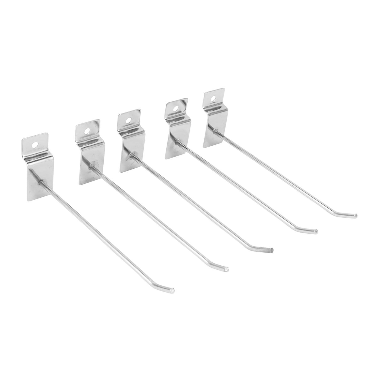 50pcs Slatwall Hooks Slot Plate Hook Slotted Plate Single Wire Hooks for Retail Display 15cm 3.3mm Diameter Silver - Image 7