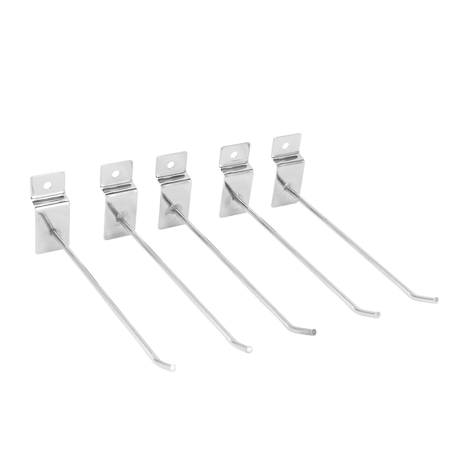 50pcs Slatwall Hooks Slot Plate Hook Slotted Plate Single Wire Hooks for Retail Display 15cm 3.3mm Diameter Silver - Image 8