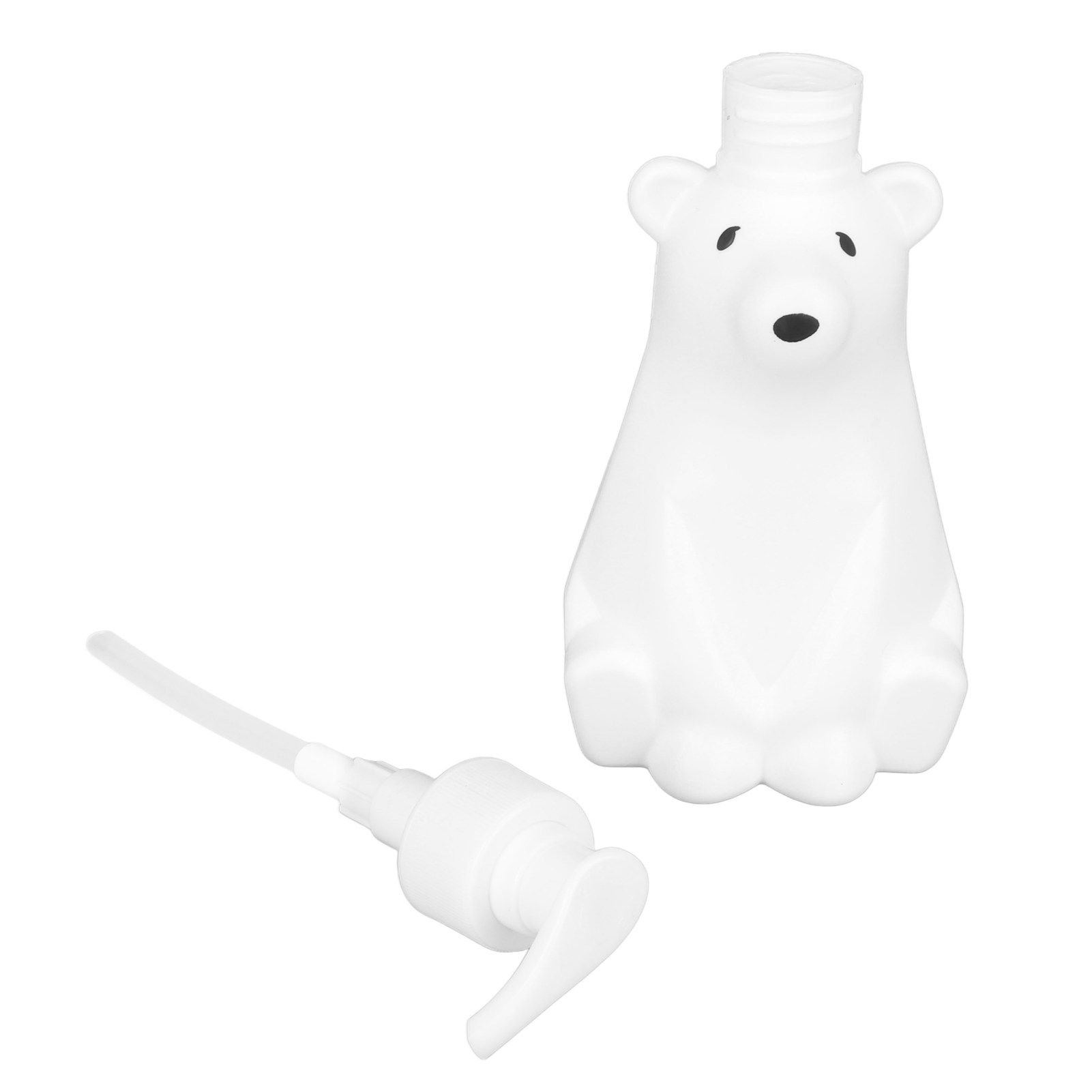 Shampoo Dispenser White Bear Style Pump Type Durable PP PE Widely Used Shower Bottles for Bathroom Washroom Toilet S(6.5x2.9in) - Image 4