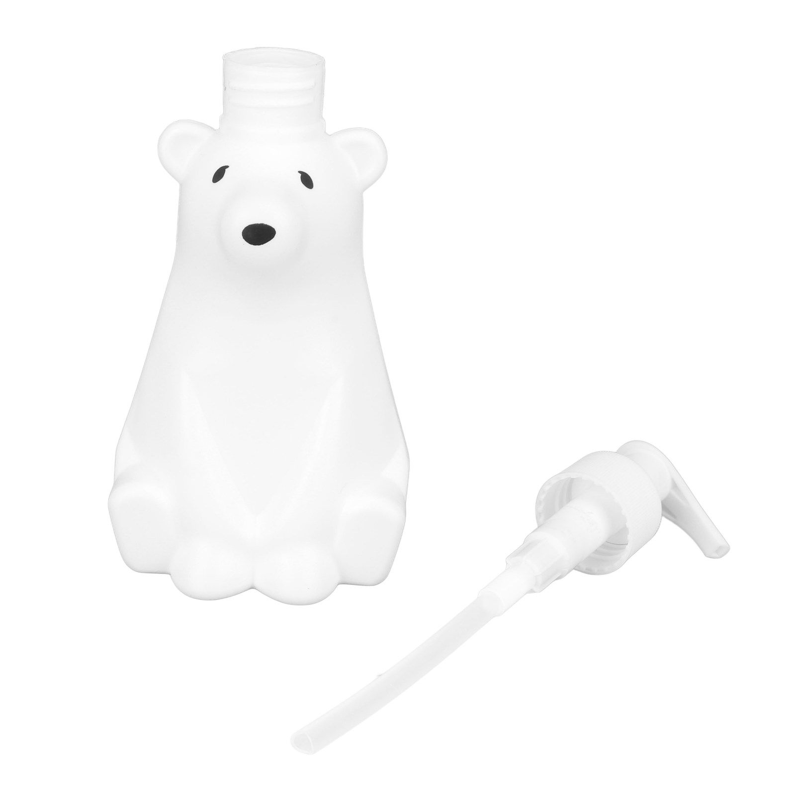 Shampoo Dispenser White Bear Style Pump Type Durable PP PE Widely Used Shower Bottles for Bathroom Washroom Toilet S(6.5x2.9in) - Image 5
