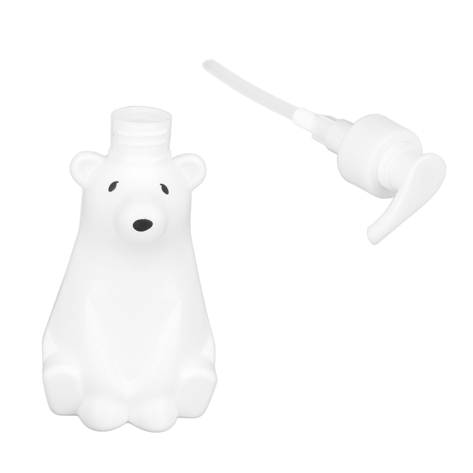 Shampoo Dispenser White Bear Style Pump Type Durable PP PE Widely Used Shower Bottles for Bathroom Washroom Toilet S(6.5x2.9in) - Image 7
