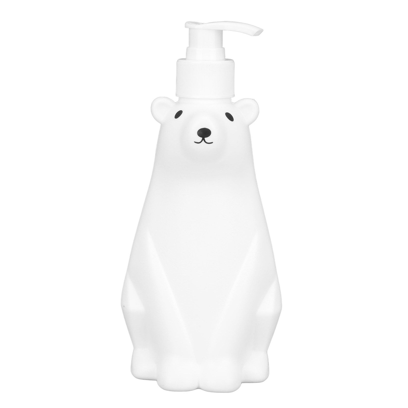 Shampoo Dispenser White Bear Style Pump Type Durable PP PE Widely Used Shower Bottles for Bathroom Washroom Toilet M(11.6x3.0in) - Image 1
