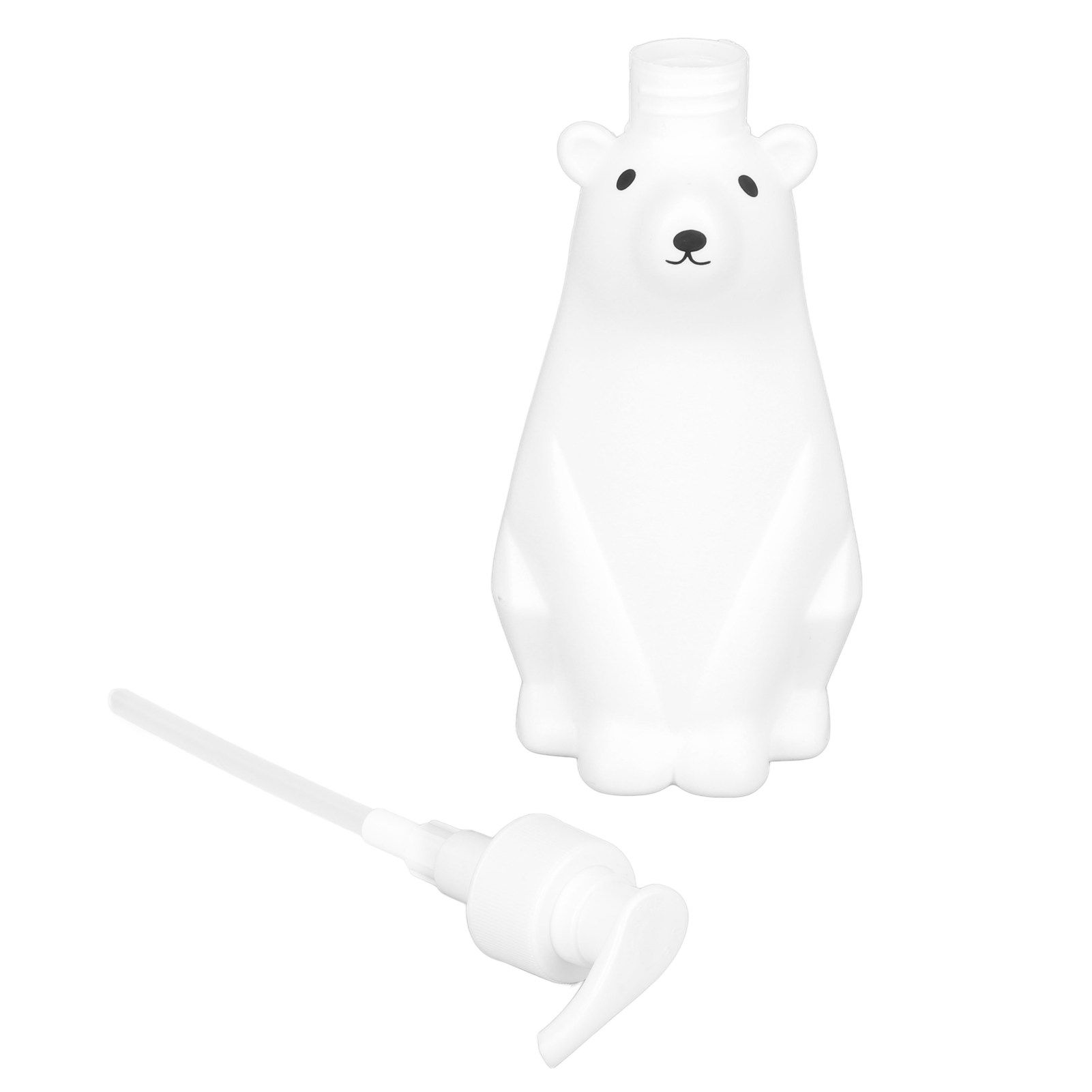 Shampoo Dispenser White Bear Style Pump Type Durable PP PE Widely Used Shower Bottles for Bathroom Washroom Toilet M(11.6x3.0in) - Image 5