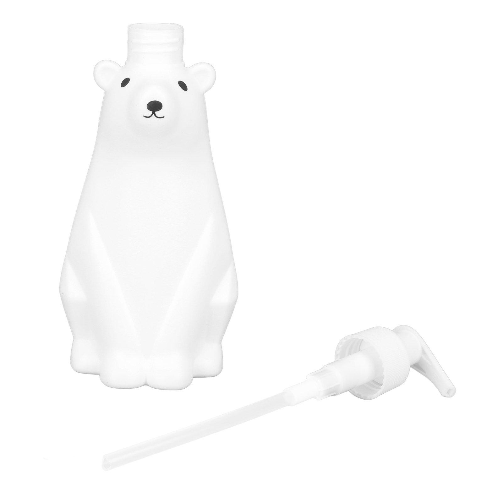 Shampoo Dispenser White Bear Style Pump Type Durable PP PE Widely Used Shower Bottles for Bathroom Washroom Toilet M(11.6x3.0in) - Image 6