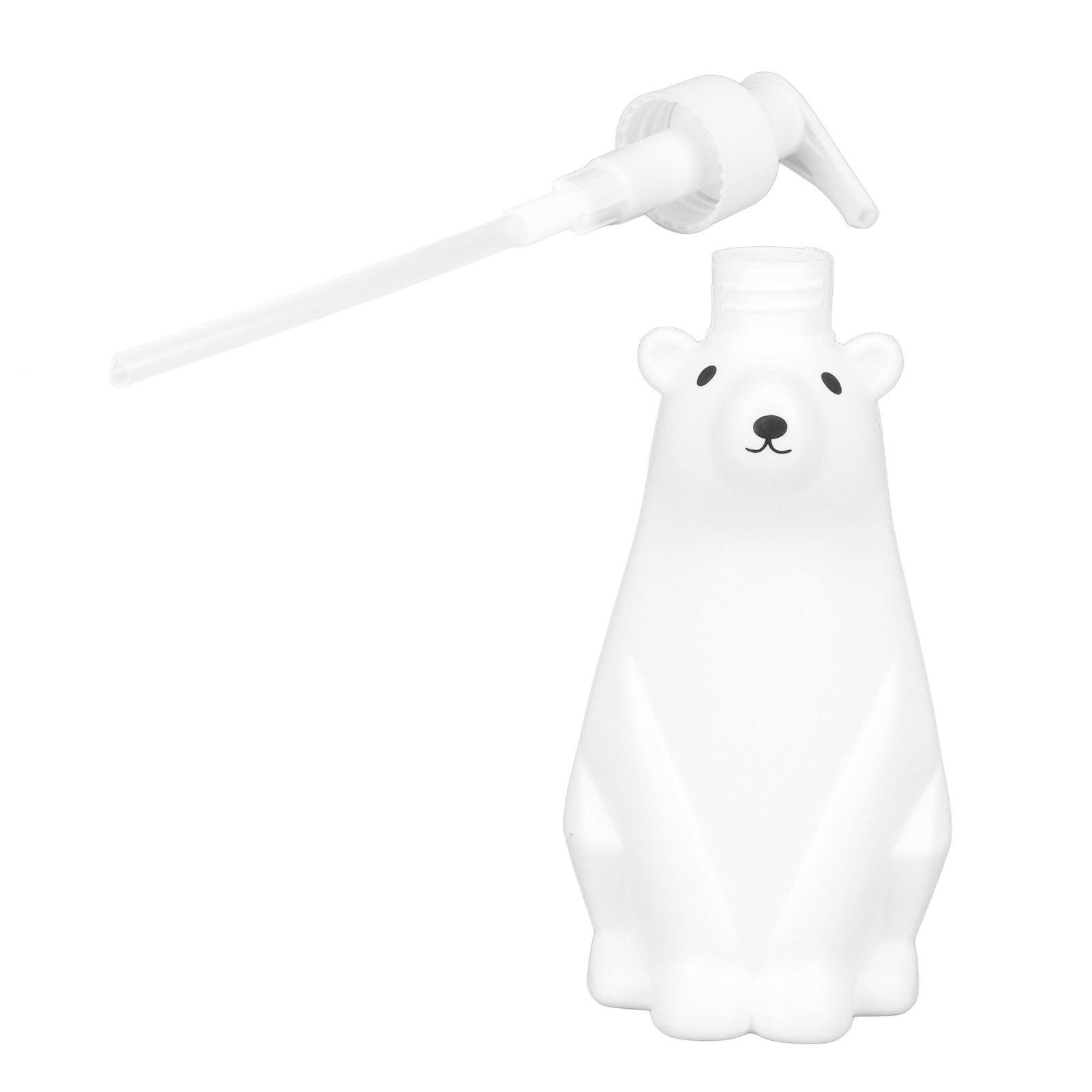 Shampoo Dispenser White Bear Style Pump Type Durable PP PE Widely Used Shower Bottles for Bathroom Washroom Toilet M(11.6x3.0in) - Image 7
