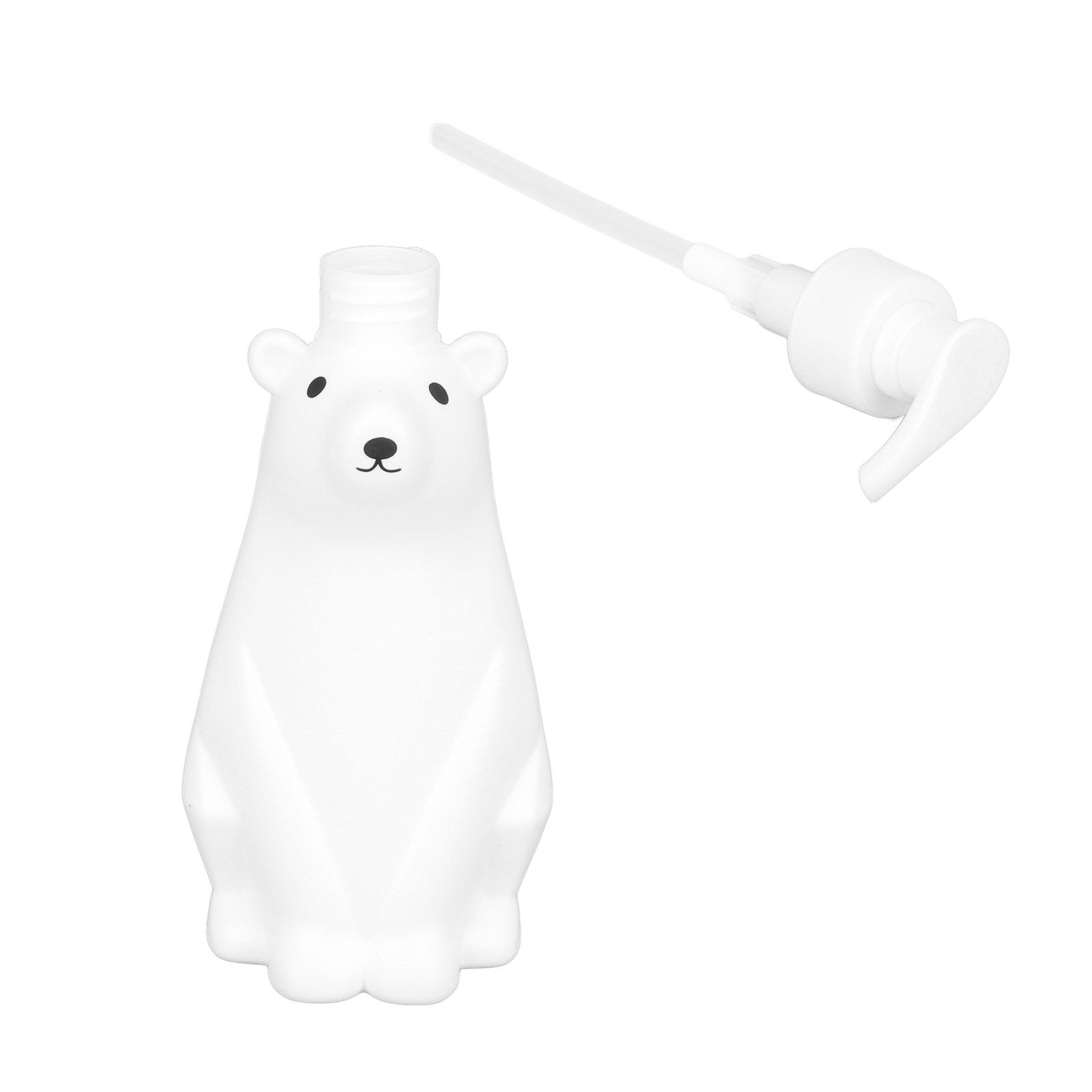 Shampoo Dispenser White Bear Style Pump Type Durable PP PE Widely Used Shower Bottles for Bathroom Washroom Toilet M(11.6x3.0in) - Image 8