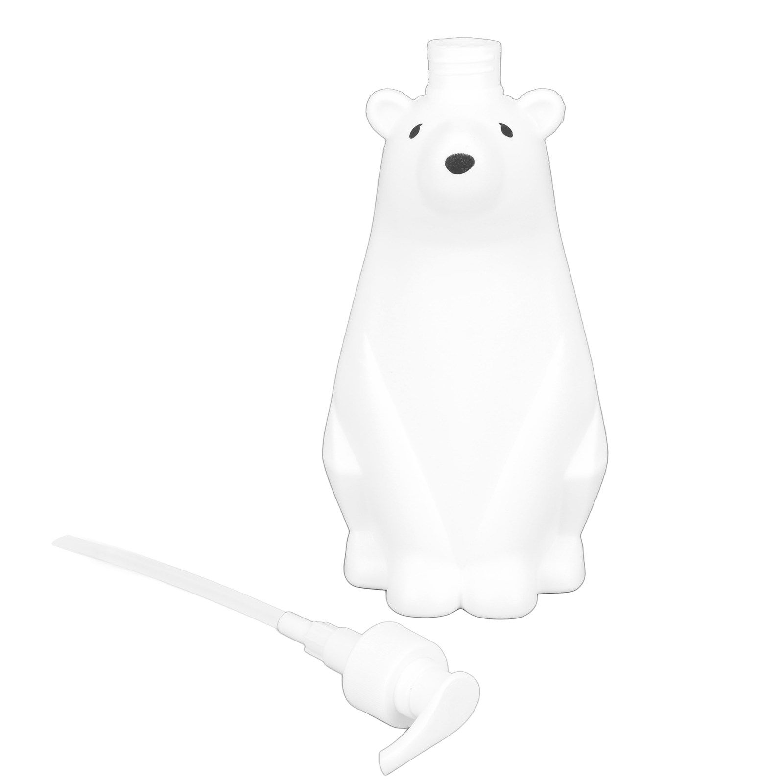 Shampoo Dispenser White Bear Style Pump Type Durable PP PE Widely Used Shower Bottles for Bathroom Washroom Toilet L(9.2x11.6in) - Image 5