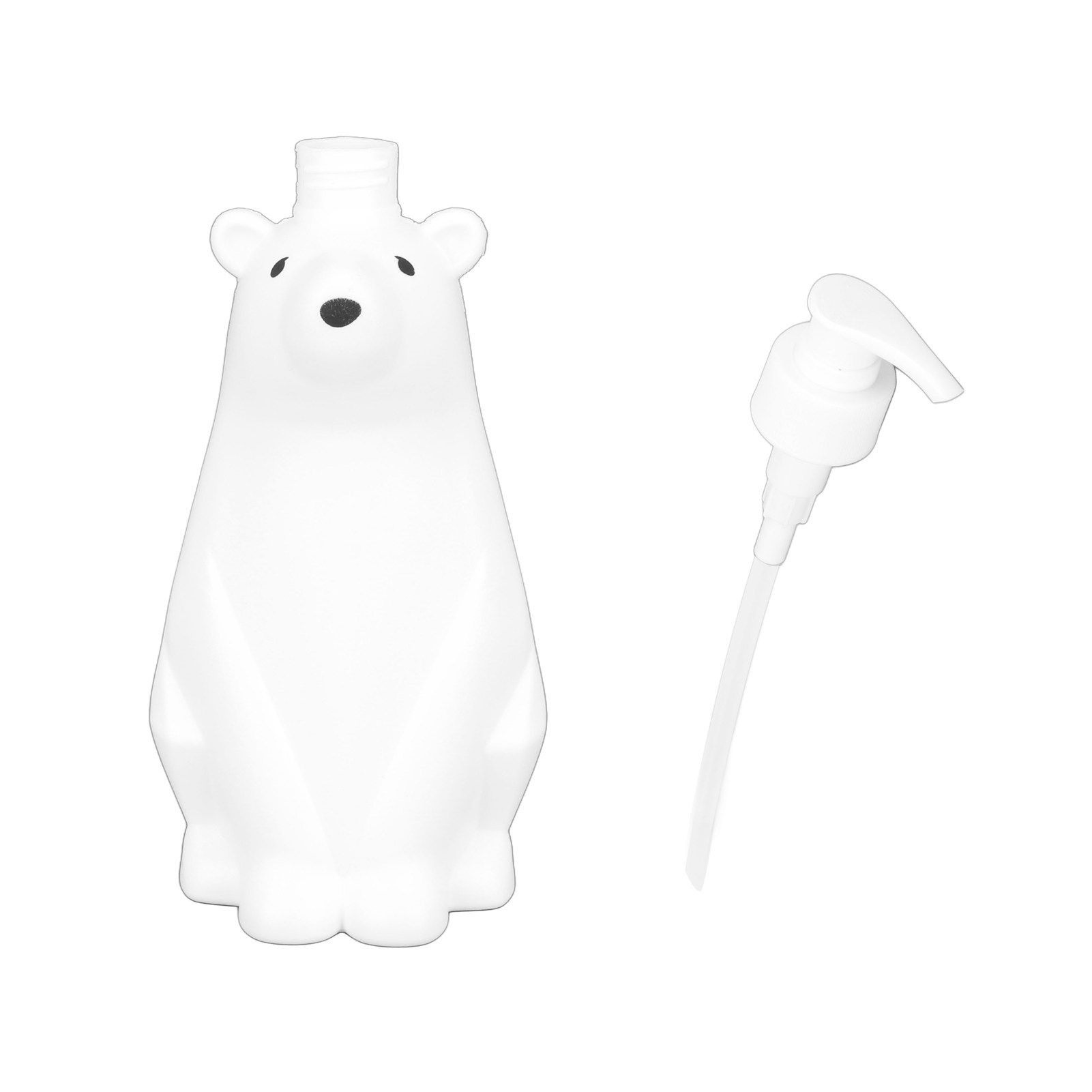 Shampoo Dispenser White Bear Style Pump Type Durable PP PE Widely Used Shower Bottles for Bathroom Washroom Toilet L(9.2x11.6in) - Image 7