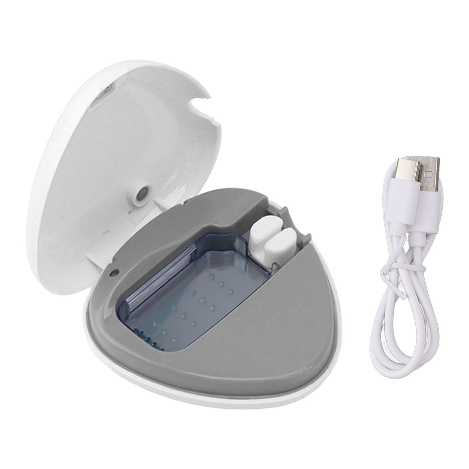 Toothbrush Sanitizer Portable Rechargeable Toothbrush Cleaner Holder Travel Home Toothbrush Case White - Image 1