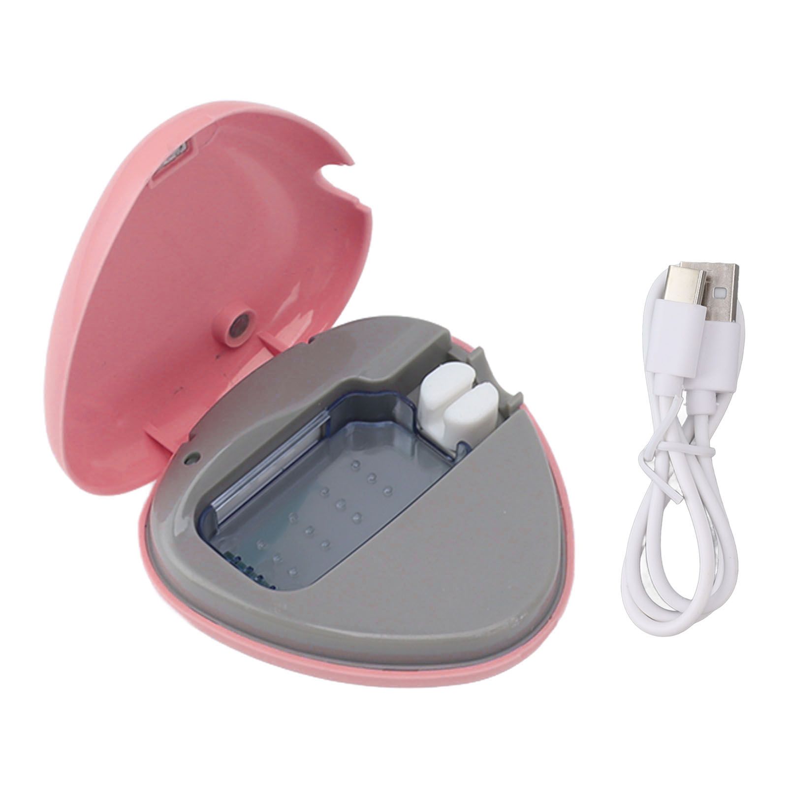 Toothbrush Sanitizer Portable Rechargeable Toothbrush Cleaner Holder Travel Home Toothbrush Case Pink - Image 1