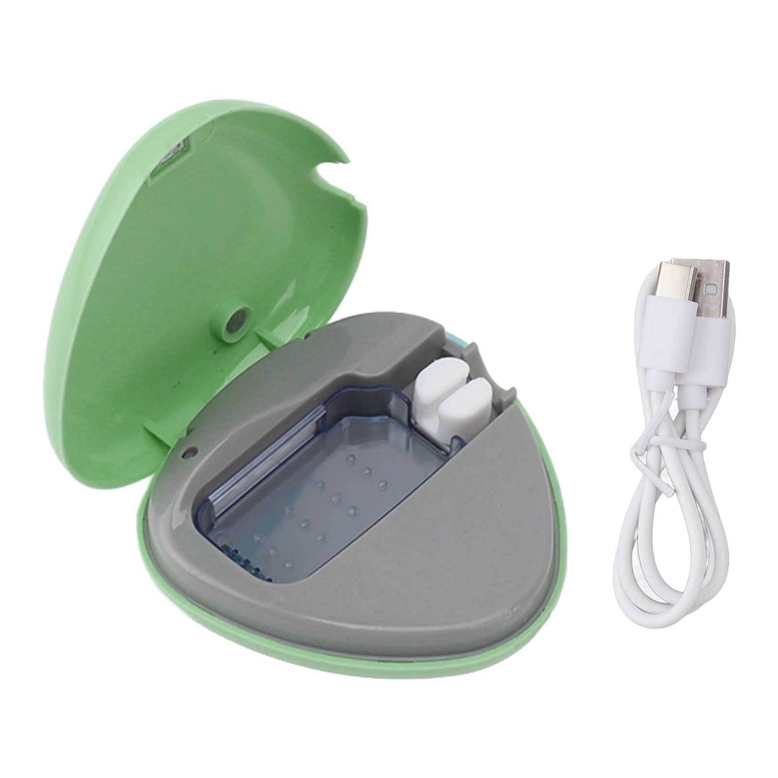 Toothbrush Sanitizer Portable Rechargeable Toothbrush Cleaner Holder Travel Home Toothbrush Case Green - Image 1