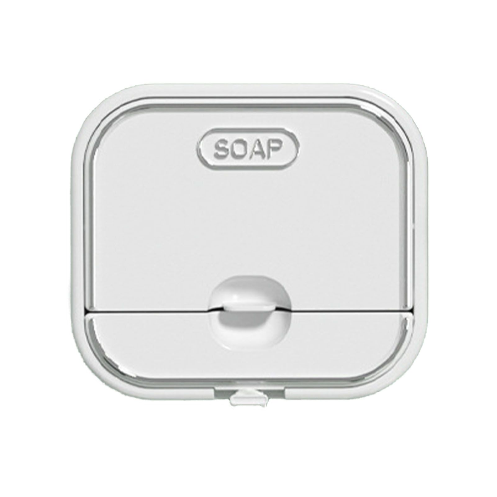 Home Soap Box Non Perforated Wall Mounted Draining Soap Box Flip Cover Bathroom Soap Box White - Image 2