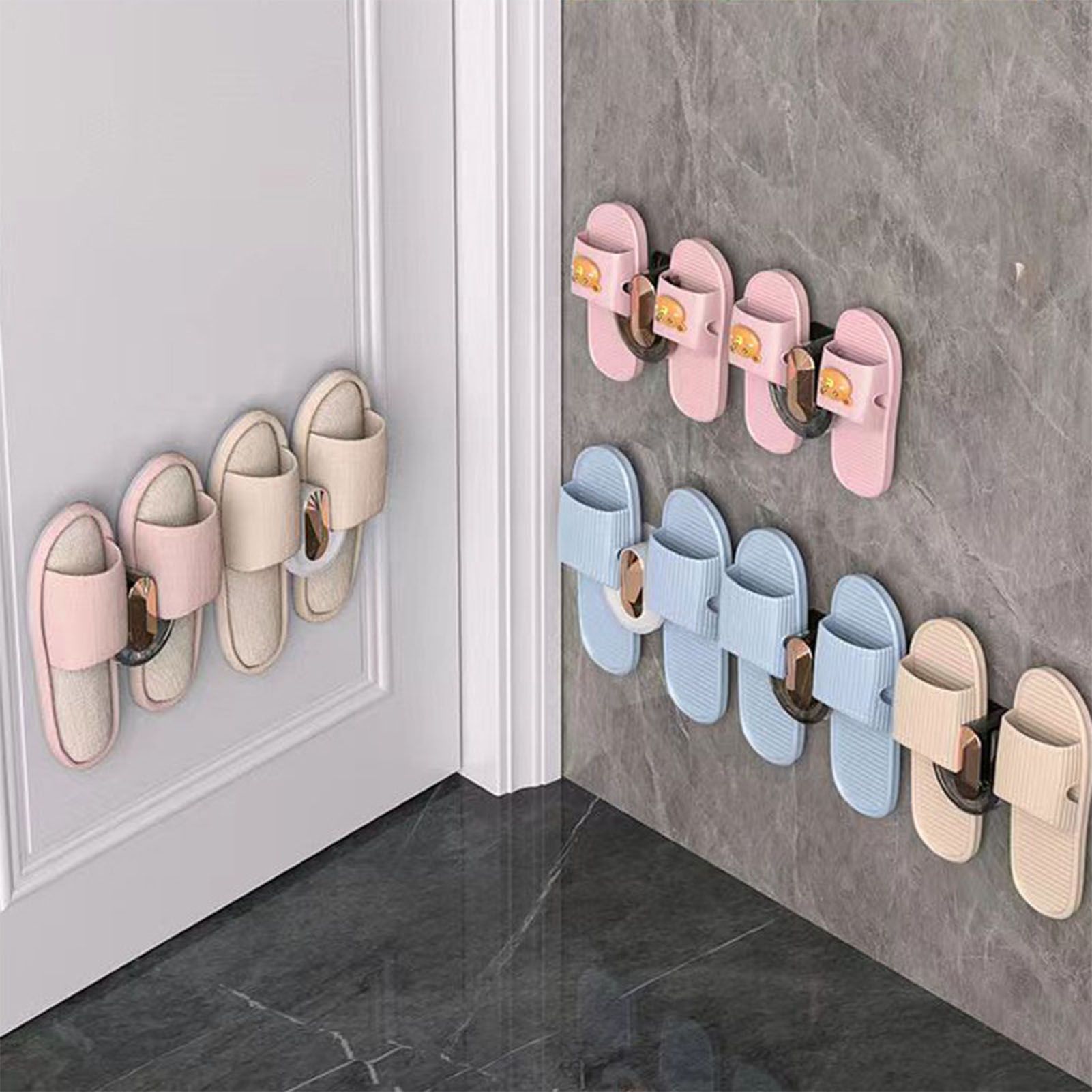 Slipper Hook Wall Mounted Drill Free Multifunctional Hanger Hook for Entrance Bathroom Kitchen Bedroom Coffee - Image 6