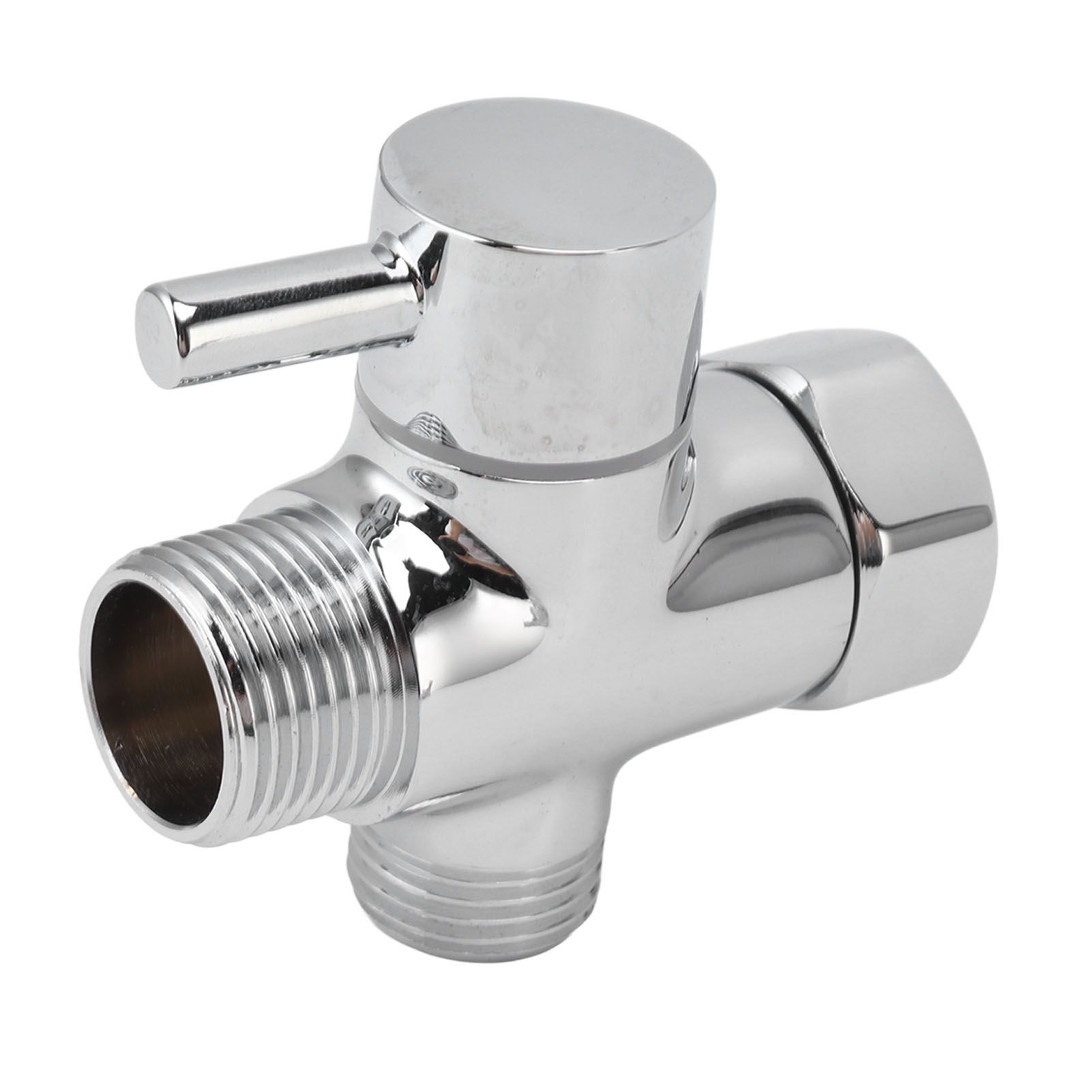 Brass 3 Way Shower Arm Diverter Valve 3 Way Water Valve Water Separator Shower Tee Adapter with 7/8 Inch Water Outlet 1/2 Inch Water Inlet - Image 2