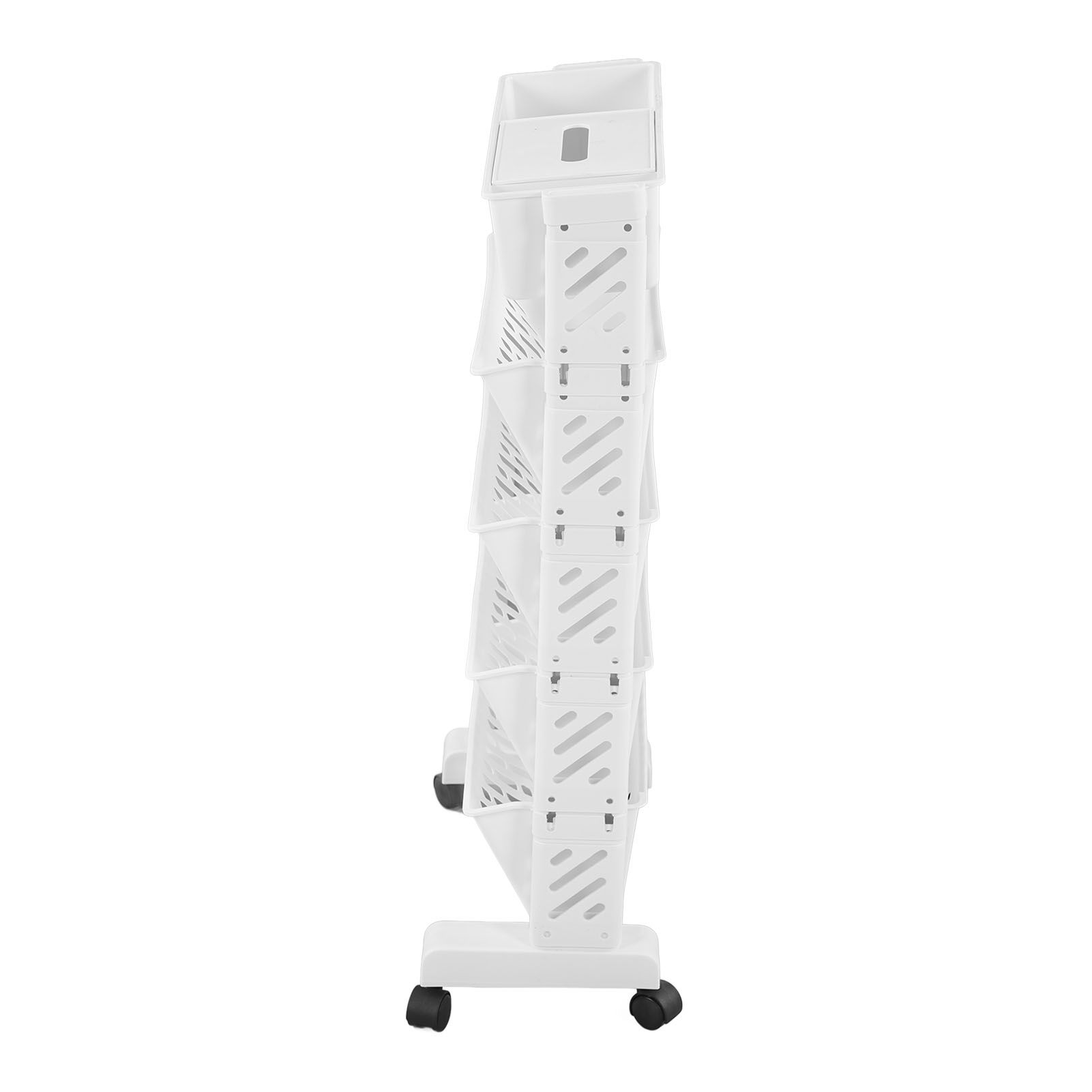 White Storage Organizer Shelf Removable Plastic Movable Bookshelf for Home Study Room 5 Layer - Image 1