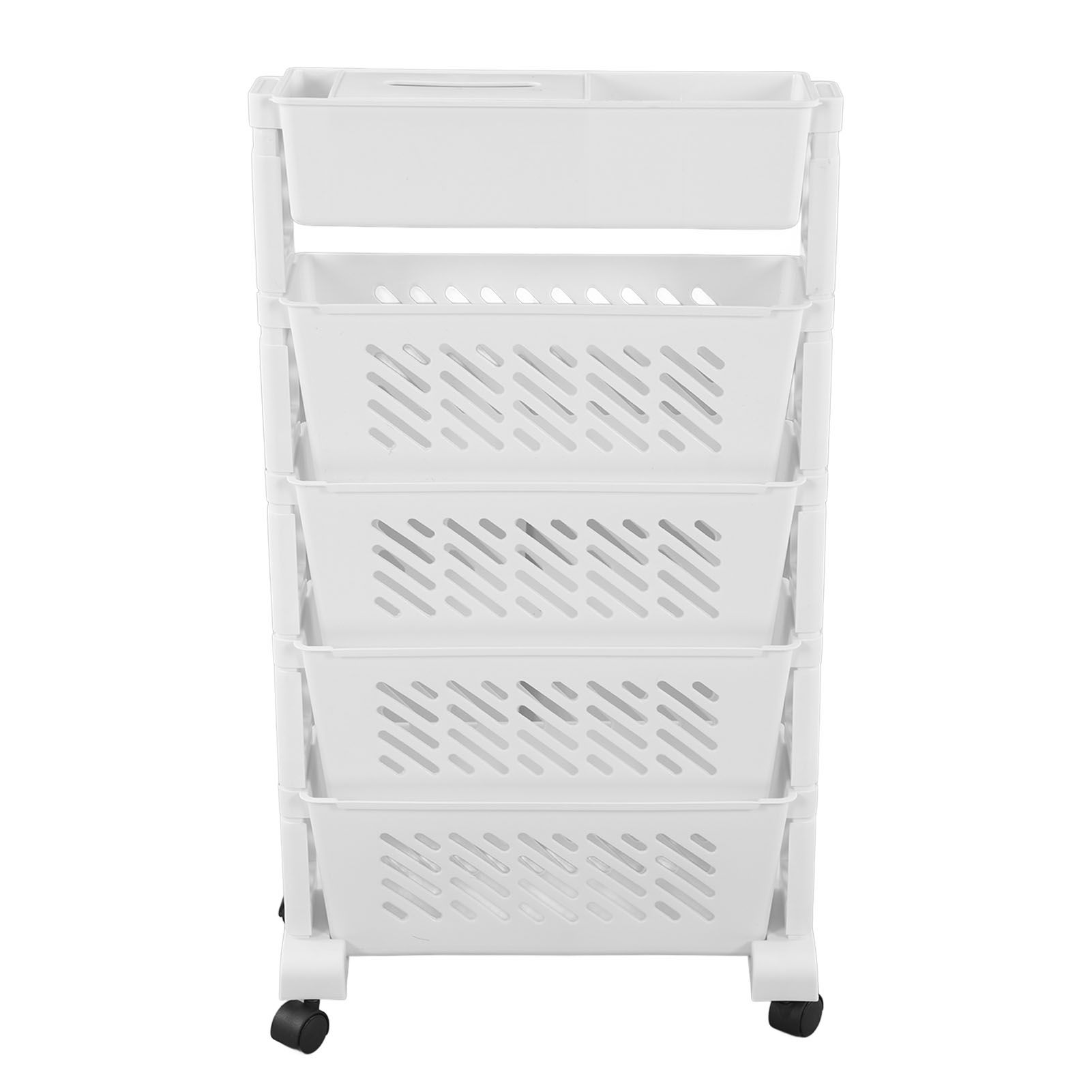 White Storage Organizer Shelf Removable Plastic Movable Bookshelf for Home Study Room 5 Layer - Image 8