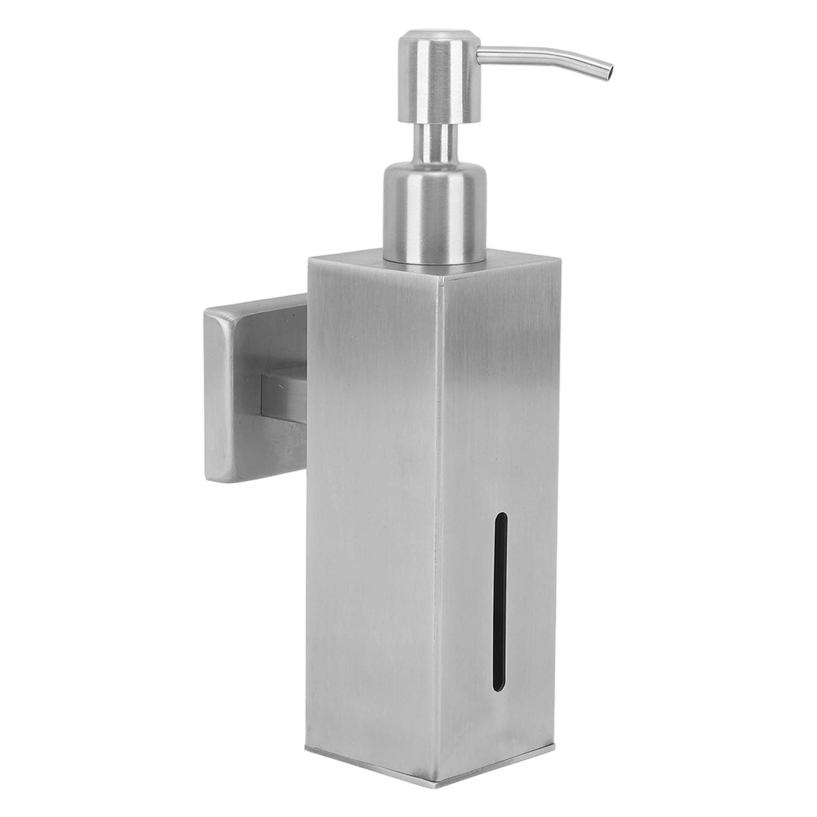 304 Stainless Steel Soap Dispenser Rustproof Refillable Soap Dispenser Soap Pump Bottle for Kitchen Bathroom Wall Mounted, Square - Image 2