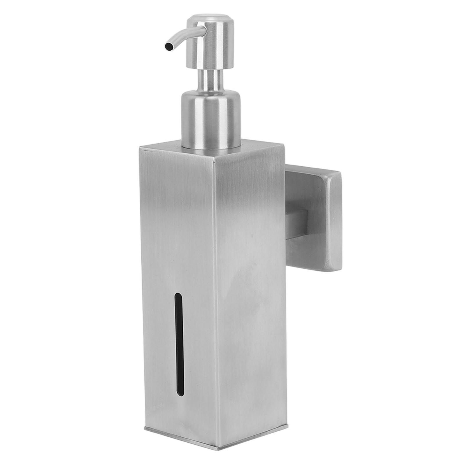 304 Stainless Steel Soap Dispenser Rustproof Refillable Soap Dispenser Soap Pump Bottle for Kitchen Bathroom Wall Mounted, Square - Image 3