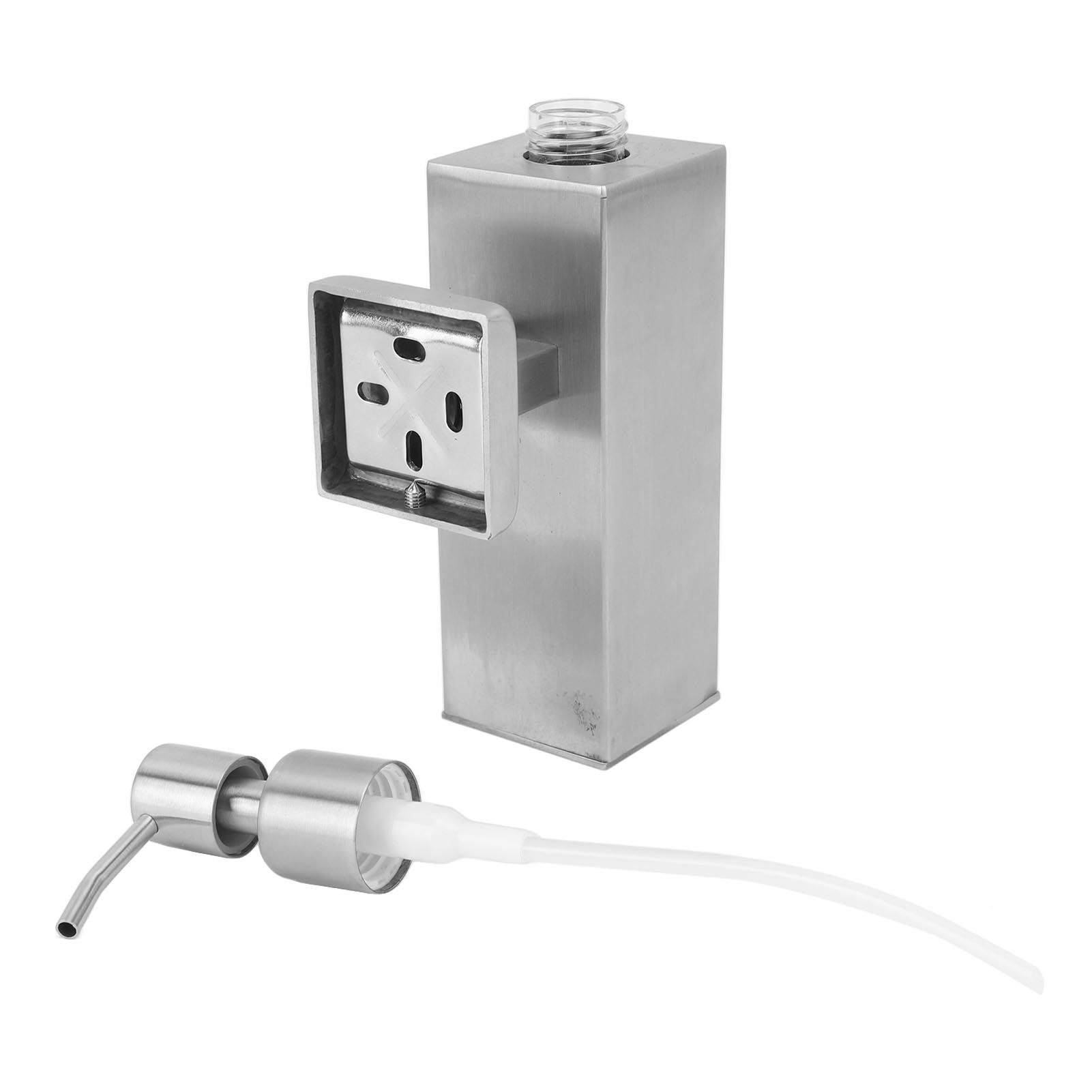 304 Stainless Steel Soap Dispenser Rustproof Refillable Soap Dispenser Soap Pump Bottle for Kitchen Bathroom Wall Mounted, Square - Image 4