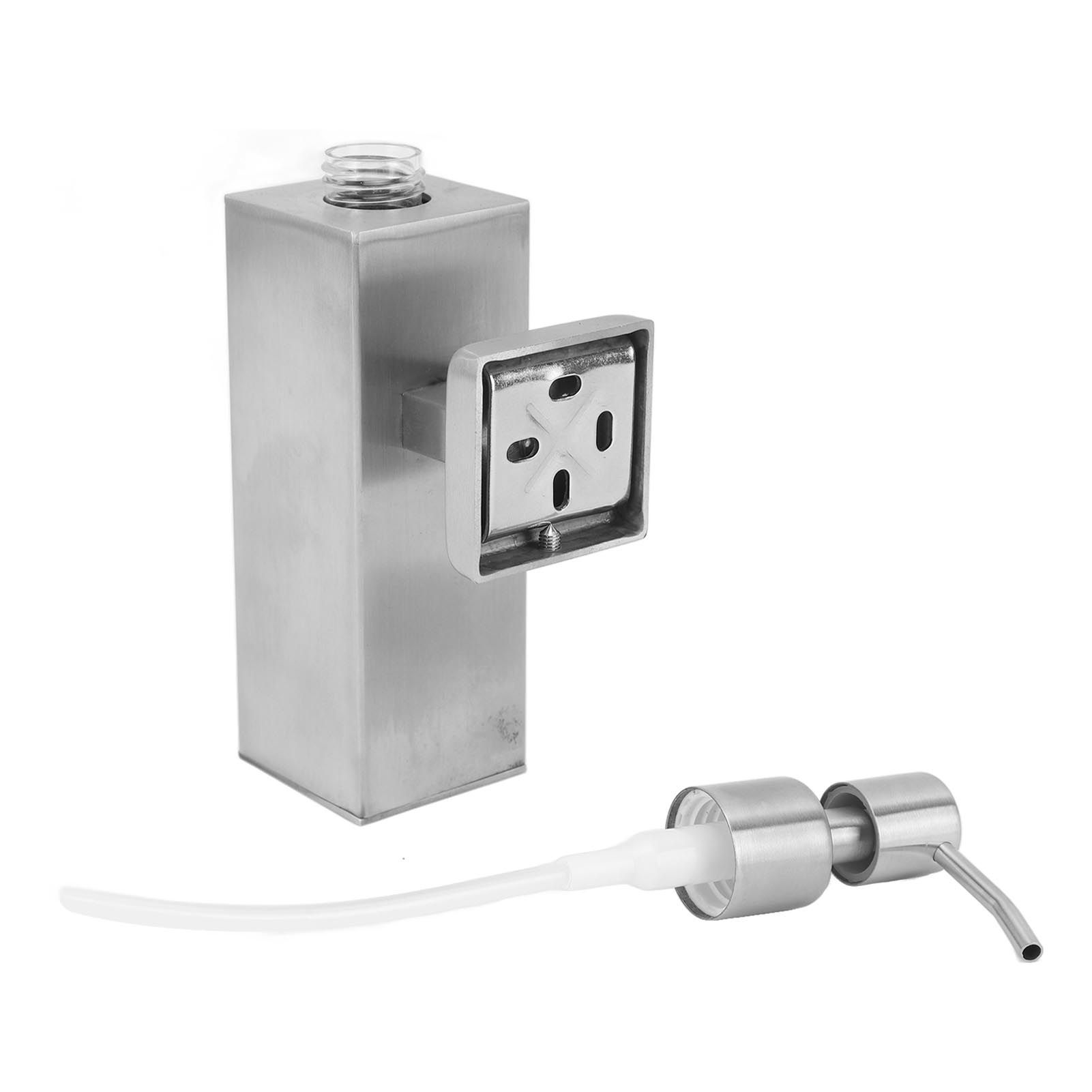 304 Stainless Steel Soap Dispenser Rustproof Refillable Soap Dispenser Soap Pump Bottle for Kitchen Bathroom Wall Mounted, Square - Image 5