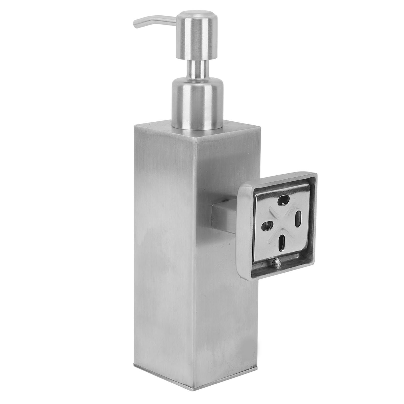 304 Stainless Steel Soap Dispenser Rustproof Refillable Soap Dispenser Soap Pump Bottle for Kitchen Bathroom Wall Mounted, Square - Image 6