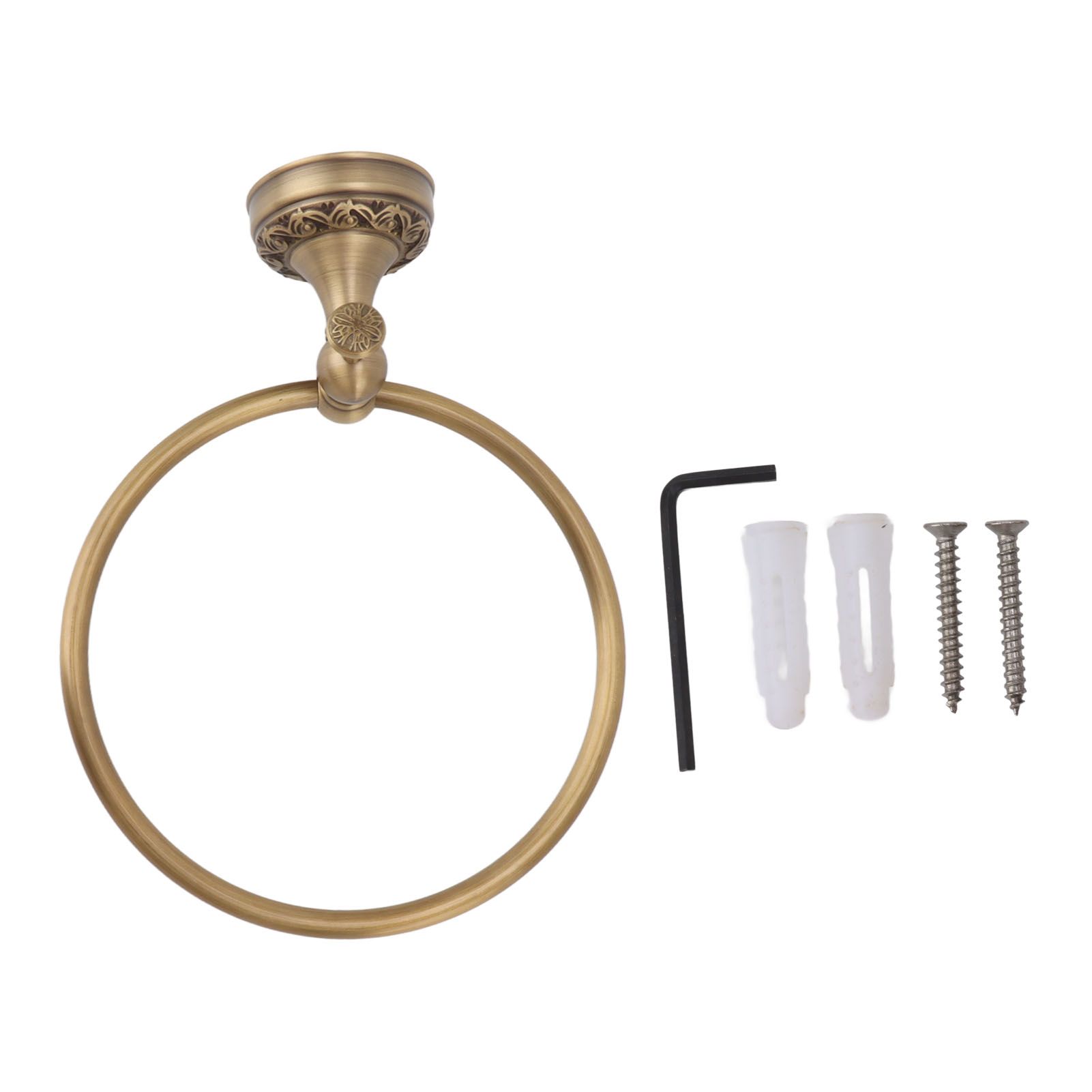 Bath Towel Ring Copper Round Wall Mounted Hand Shower Towel Holder Rack for Bathroom 980830 - Image 1