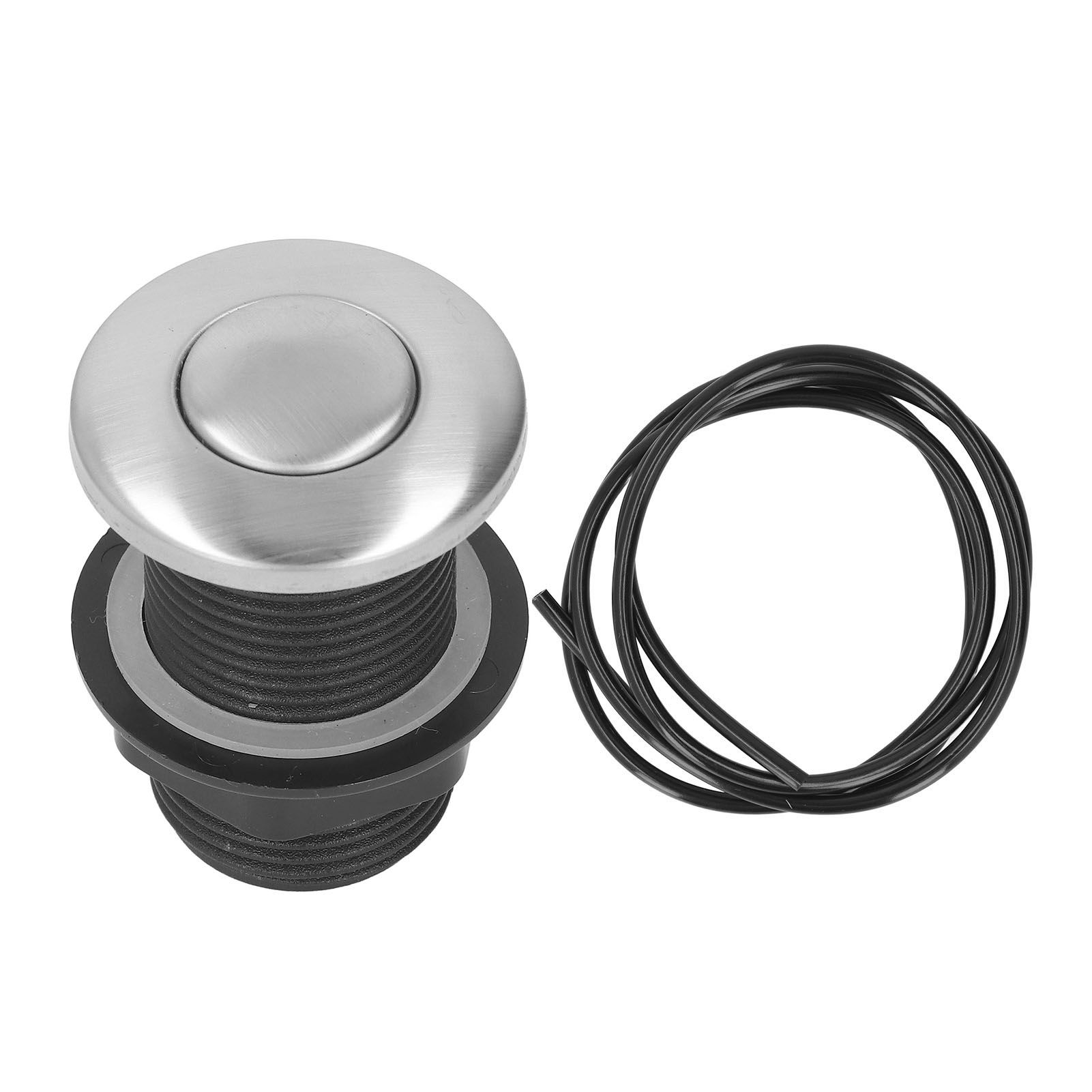 Garbage Disposal Sinktop Air Switch Kit Stainless Steel Sink Top Air Switch Push Button with 1.5m Hose for Kitchen Food Waste Disposal Electric Water Heater - Image 1