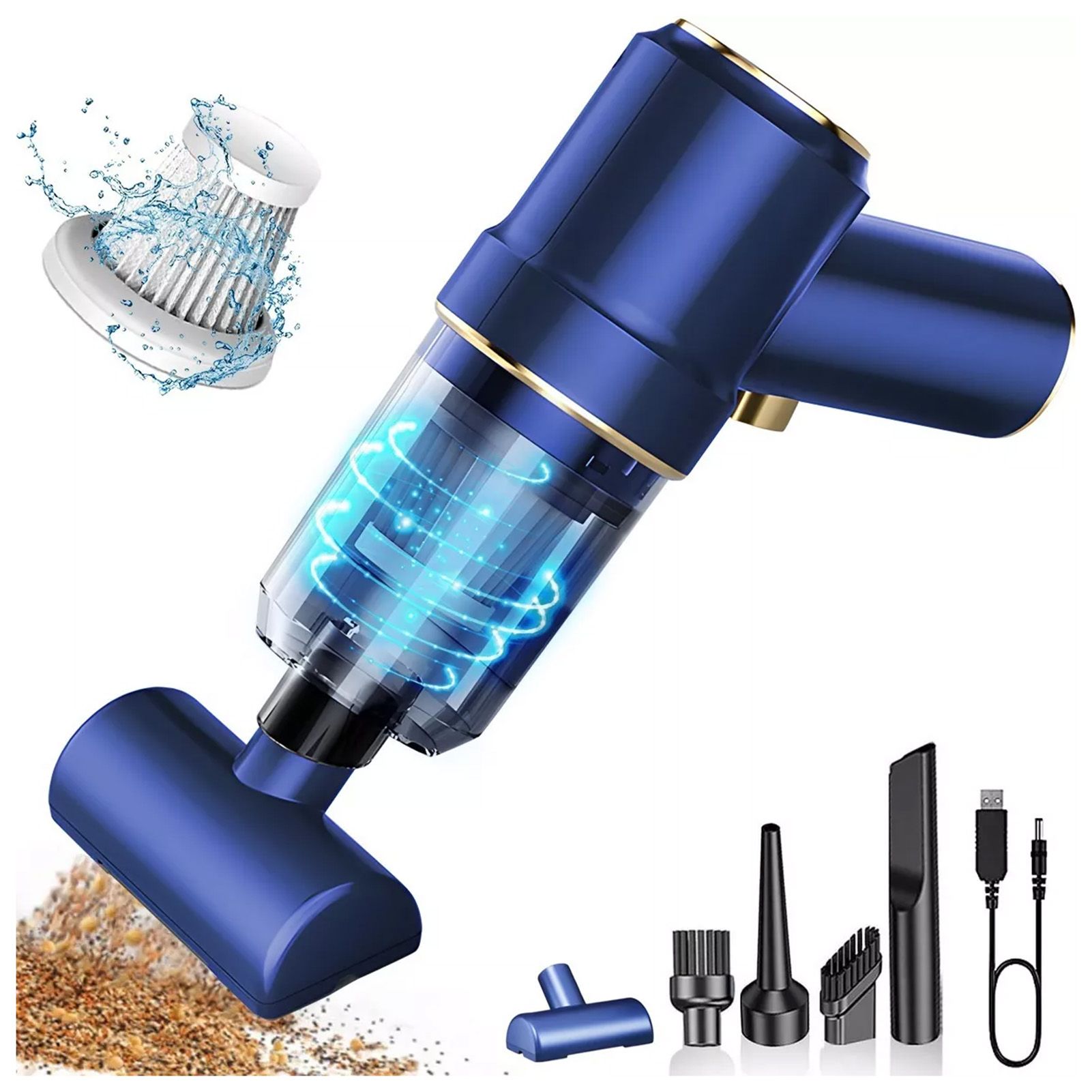 Car Vacuum Cleaner High Suction Power Wet and Dry Rechargeable Portable Handheld Mini Vacuum Cleaner for Home and Cars - Image 5