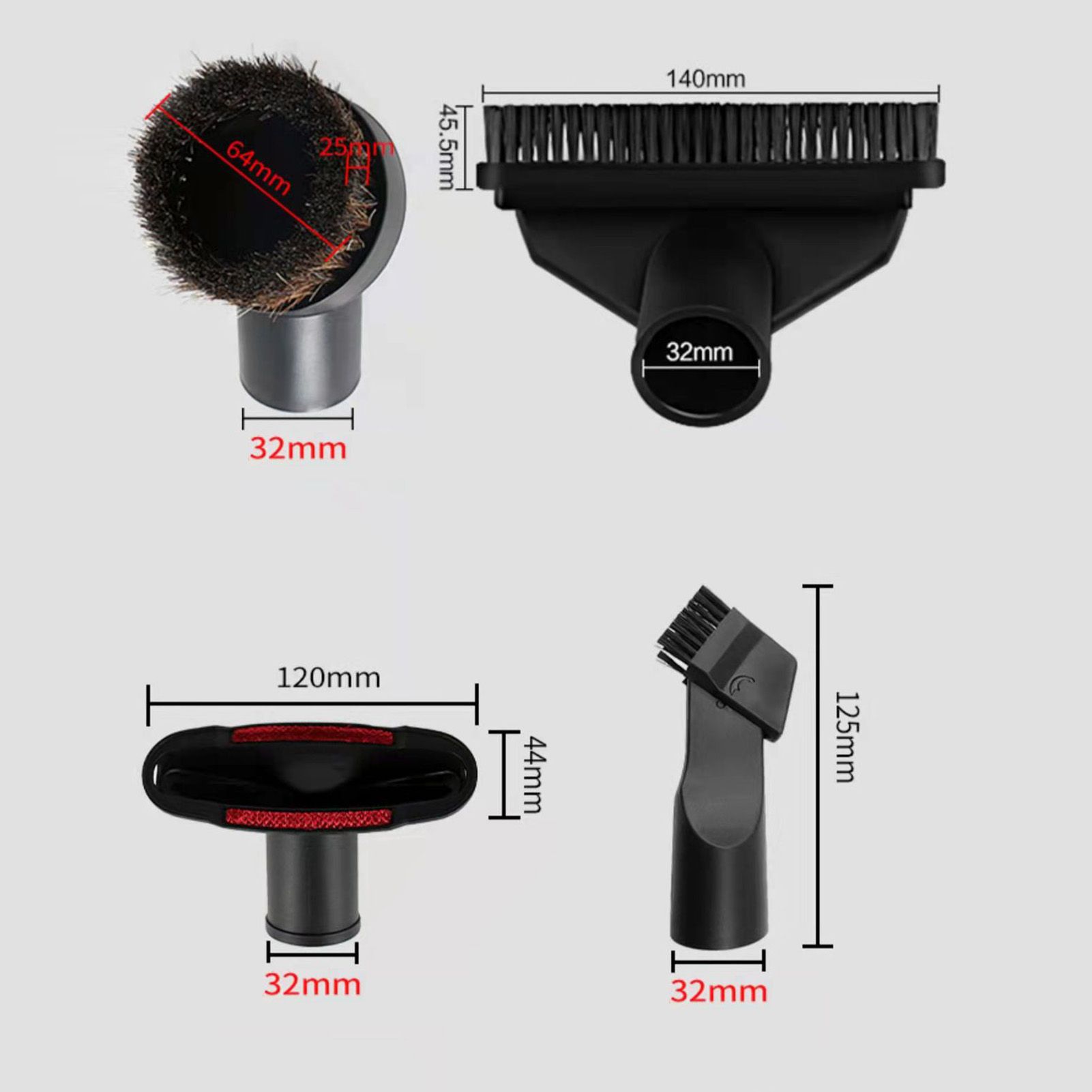 Vacuum Cleaner Accessories Replacement Brush Nozzle Vacuum Cleaning Kit for Floor Sofa Car 6pcs - Image 8