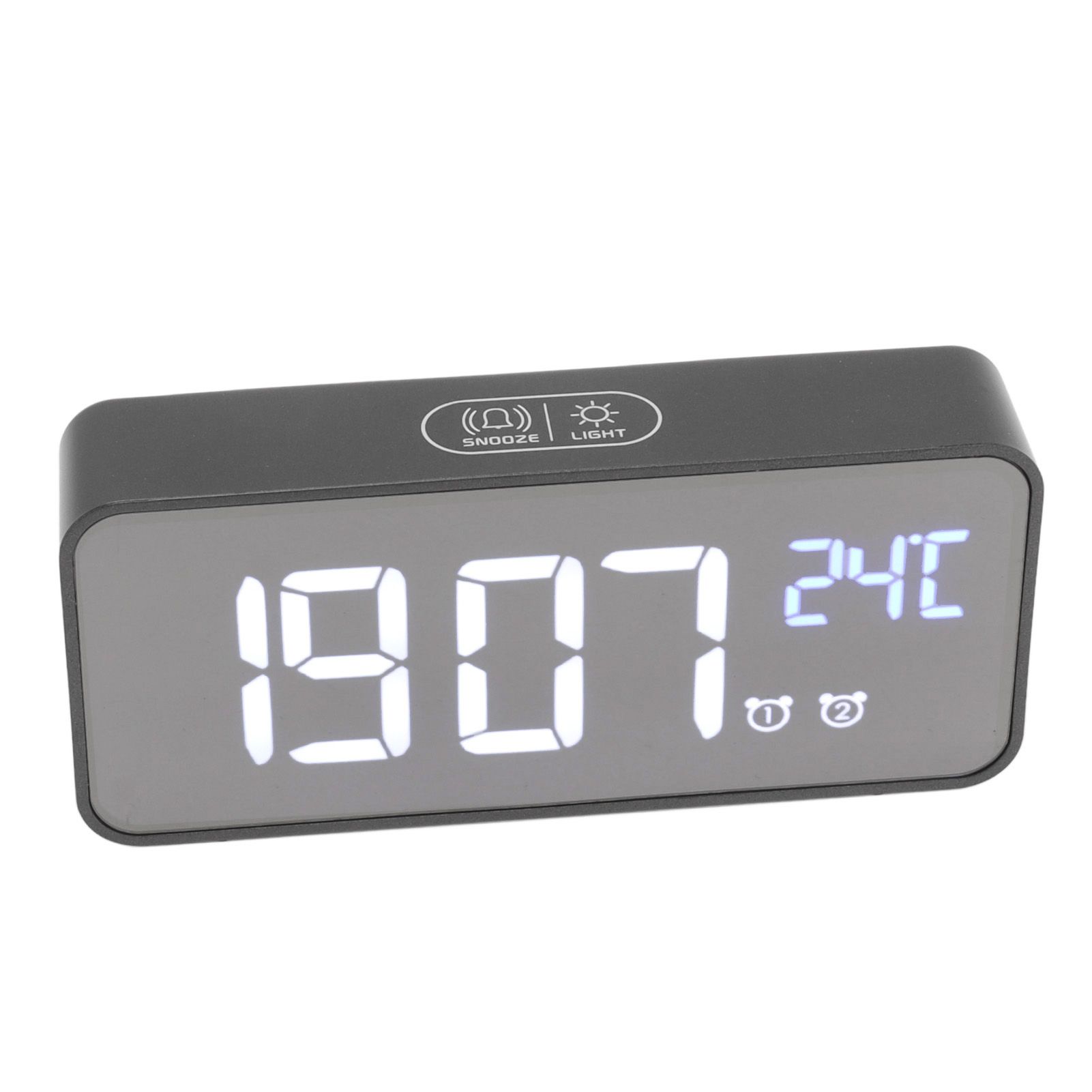 LED Mirror Digital Alarm Clock Large Screen Intelligent Brightness Adjust Snooze Function Power Off Memory 13 Songs for Home - Image 4
