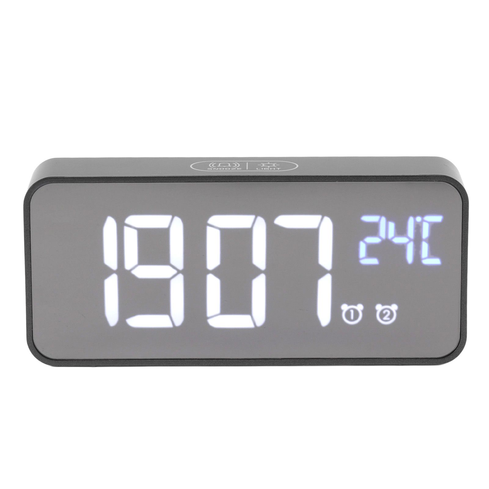 LED Mirror Digital Alarm Clock Large Screen Intelligent Brightness Adjust Snooze Function Power Off Memory 13 Songs for Home - Image 5