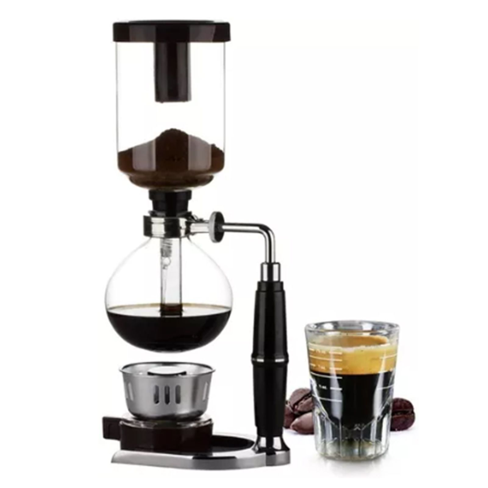Hand Brewed Coffee Maker Siphon Type Stainless Steel Base Classic Coffee Machine for Home Office - Image 5