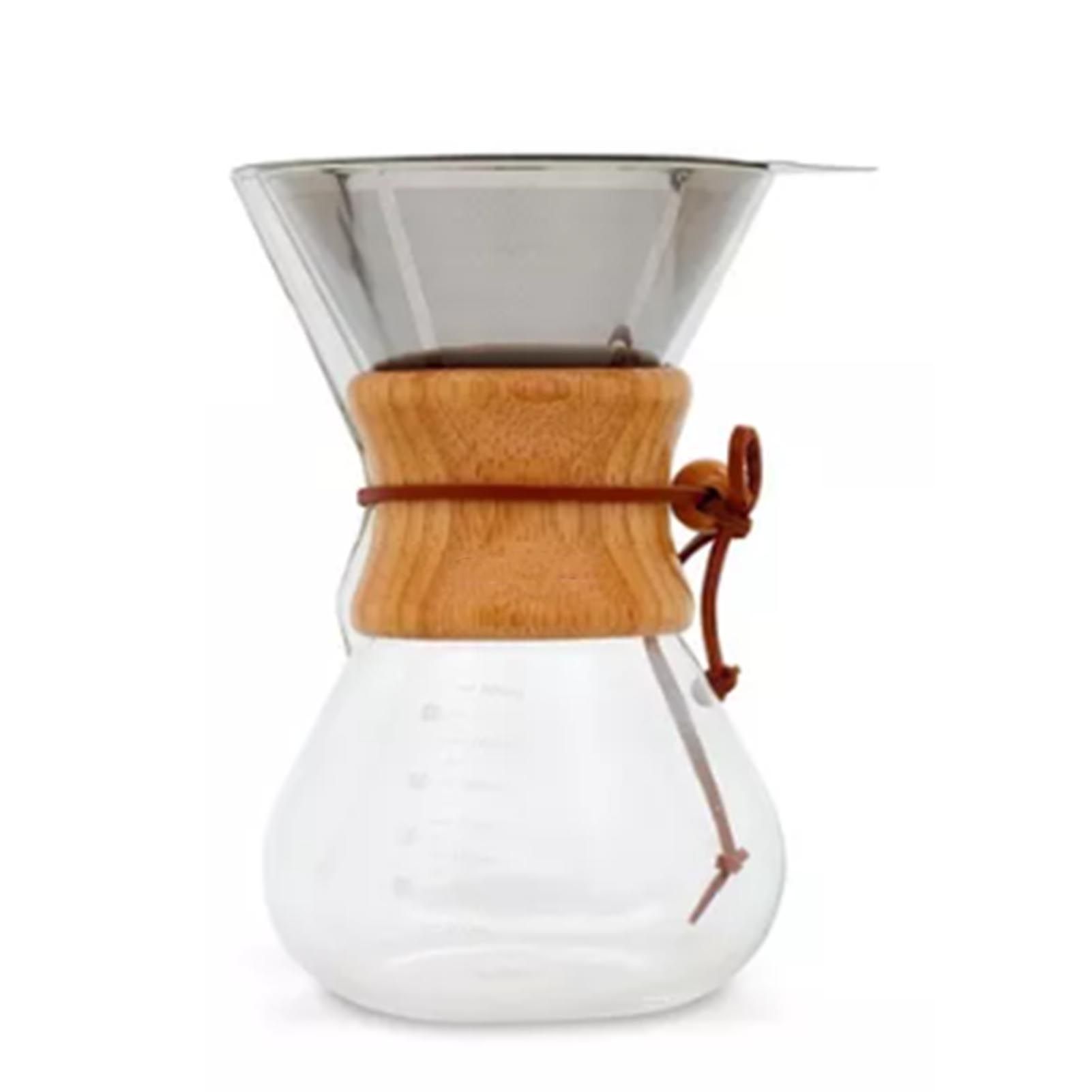 800ml Pour Over Coffee Maker High Borosilicate Glass Manual Coffee Dripper with Stainless Steel Filter - Image 1