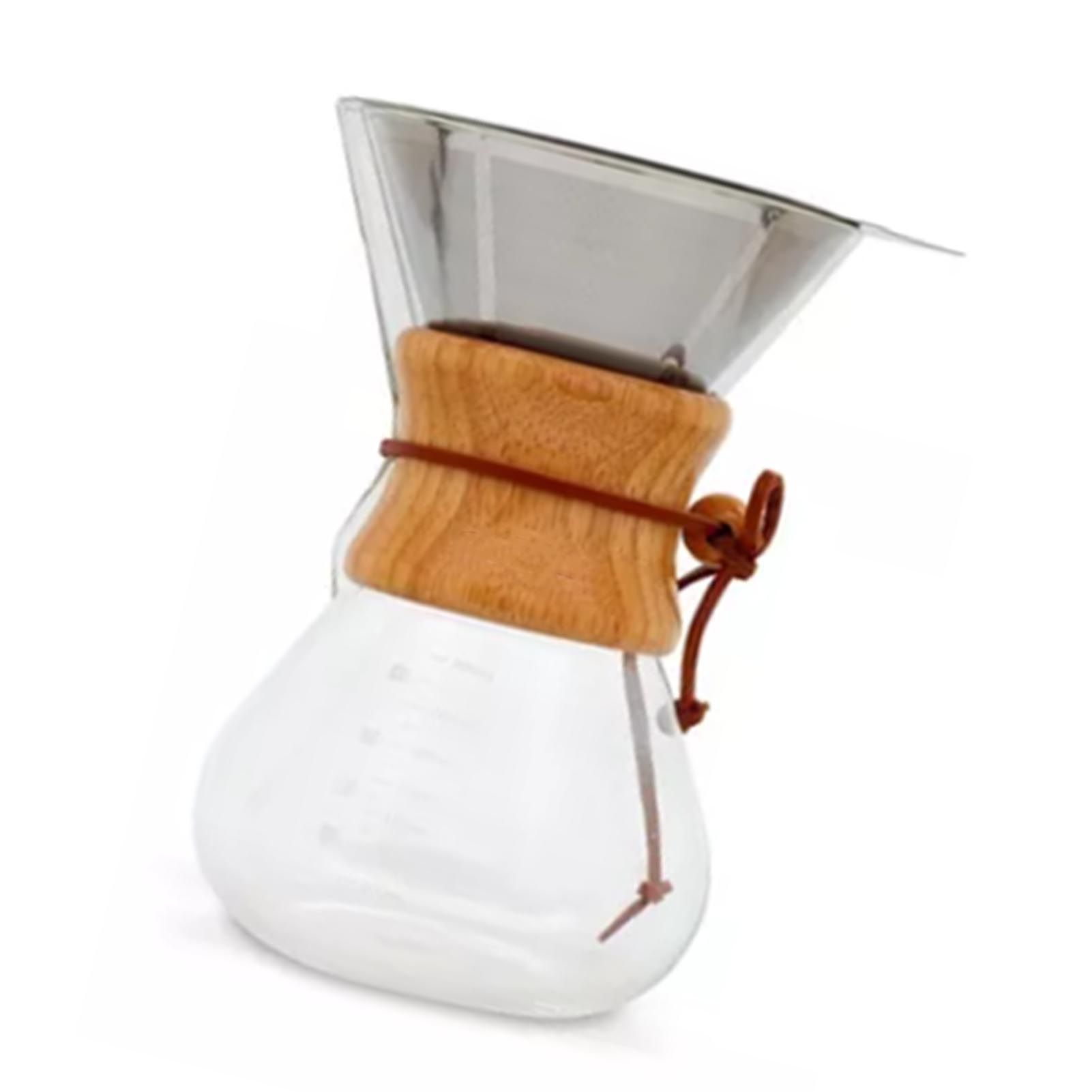 800ml Pour Over Coffee Maker High Borosilicate Glass Manual Coffee Dripper with Stainless Steel Filter - Image 3