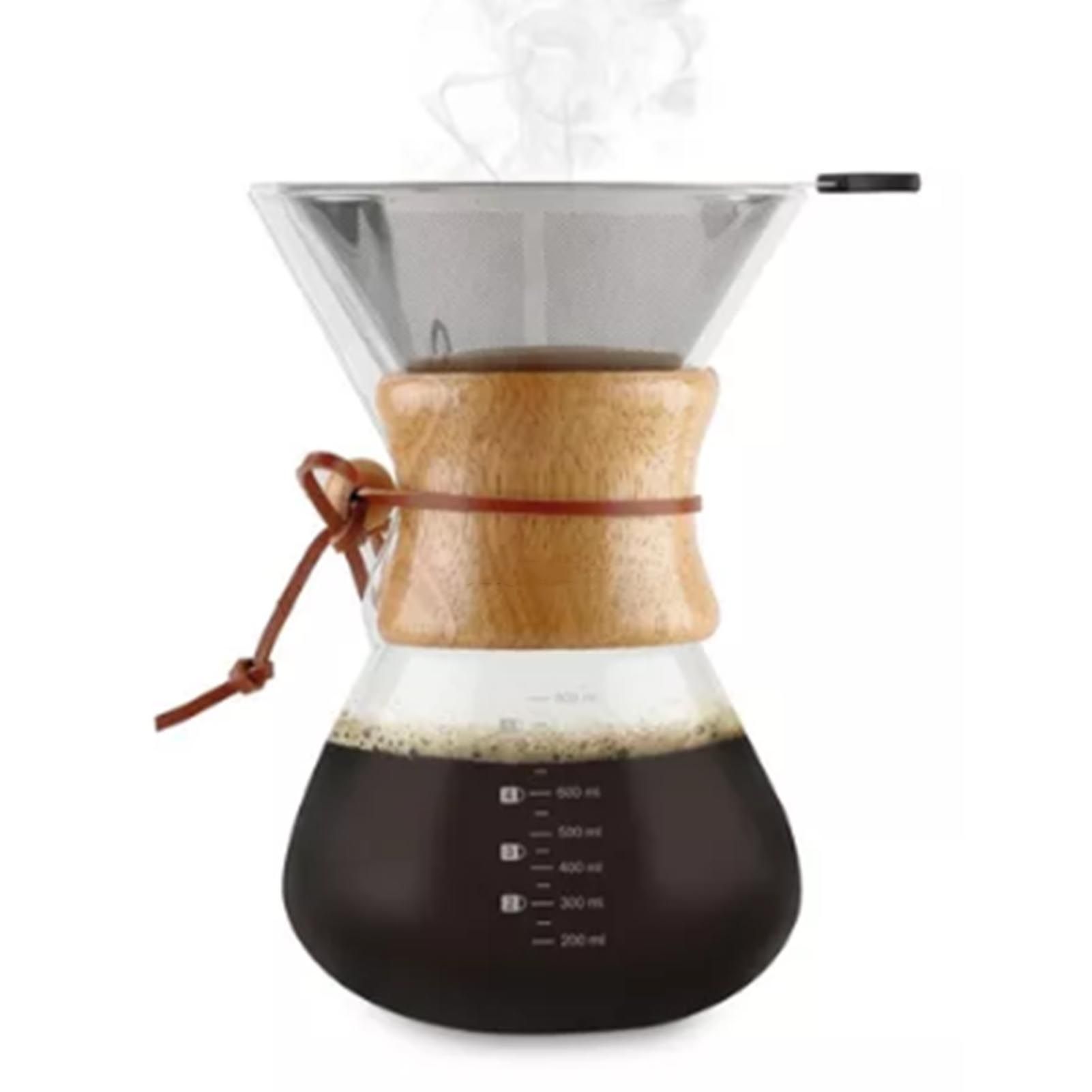800ml Pour Over Coffee Maker High Borosilicate Glass Manual Coffee Dripper with Stainless Steel Filter - Image 6