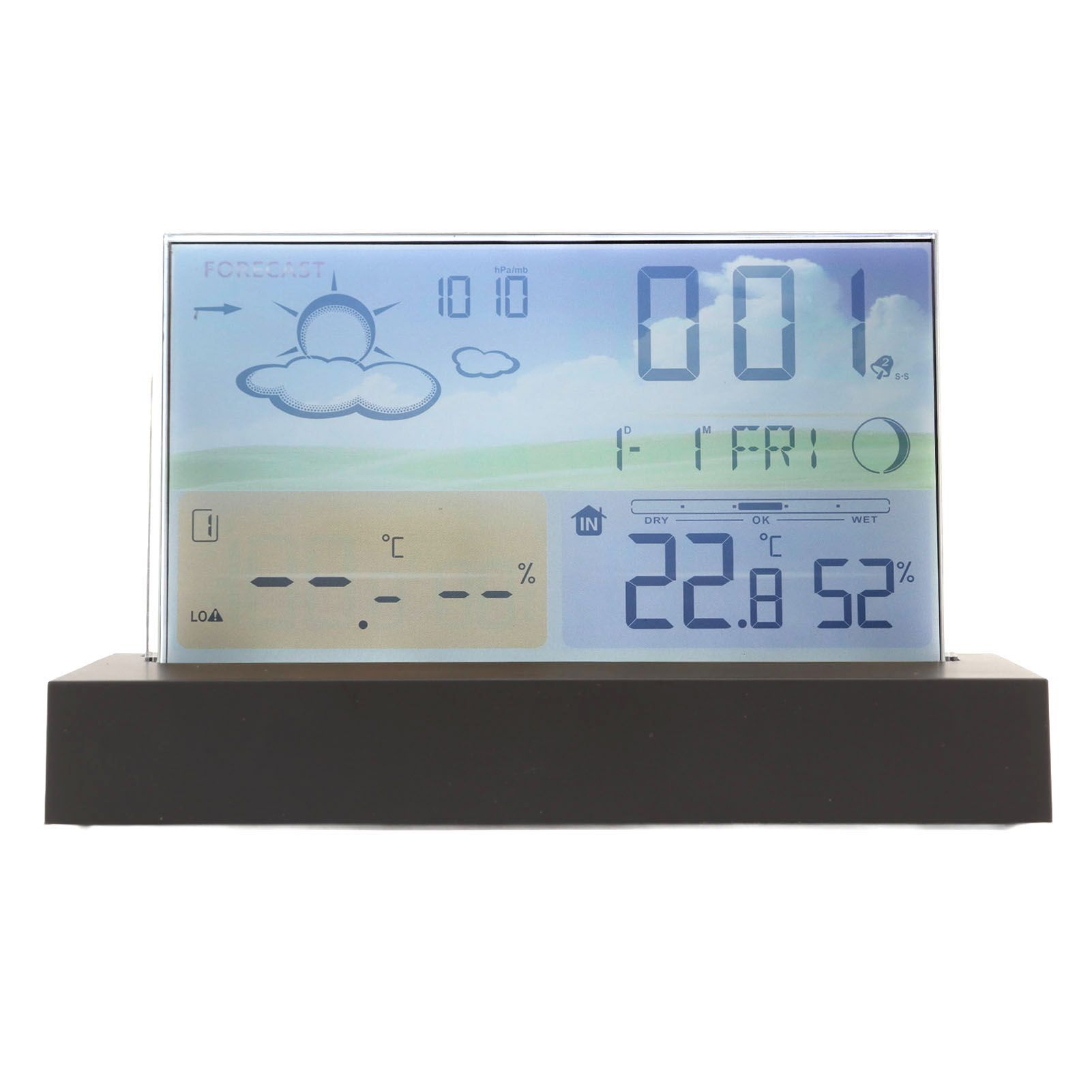 Weather Clock Transparent ABS Wireless Multifunctional Temperature Alarm Clock with Color Screen - Image 2