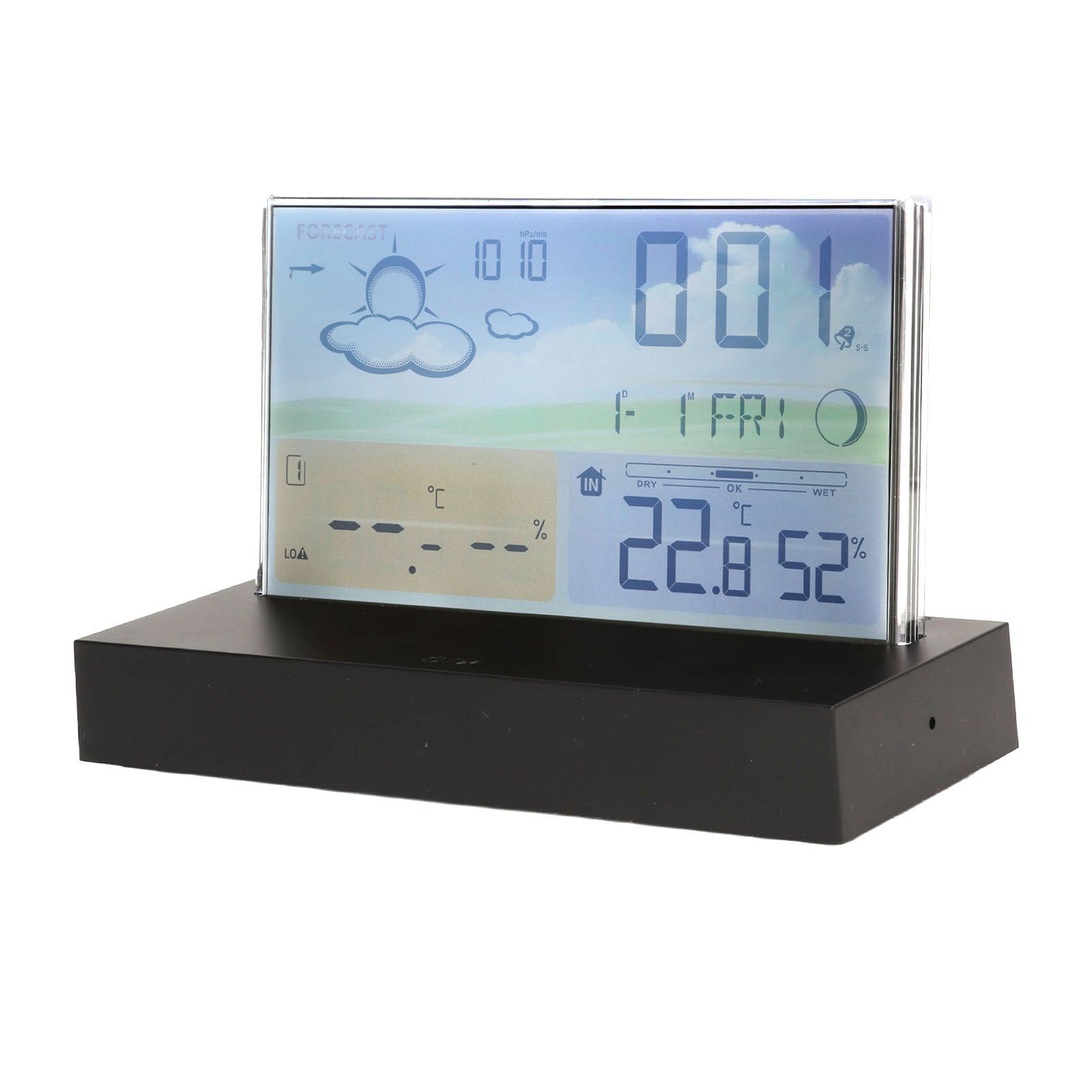 Weather Clock Transparent ABS Wireless Multifunctional Temperature Alarm Clock with Color Screen - Image 3