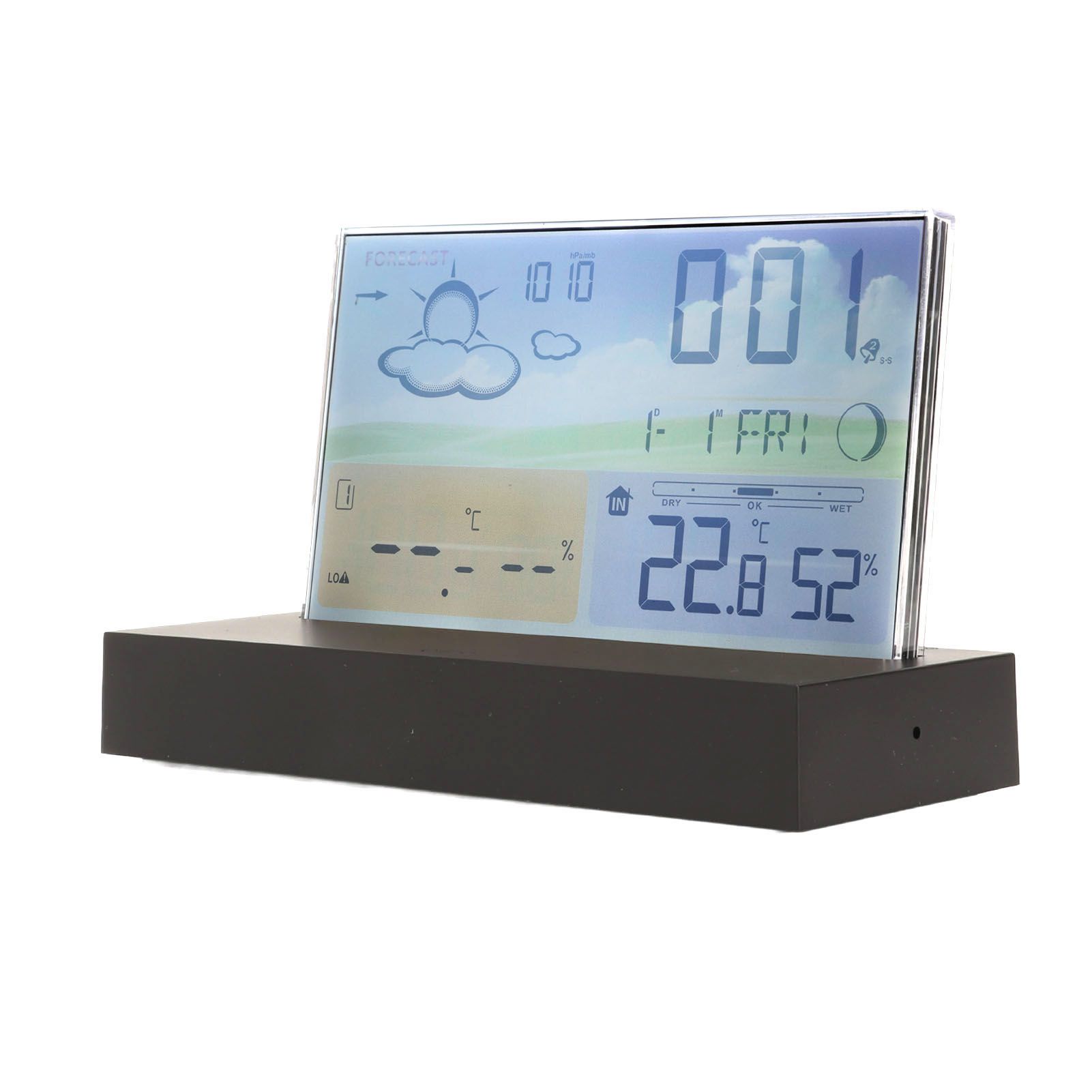 Weather Clock Transparent ABS Wireless Multifunctional Temperature Alarm Clock with Color Screen - Image 4