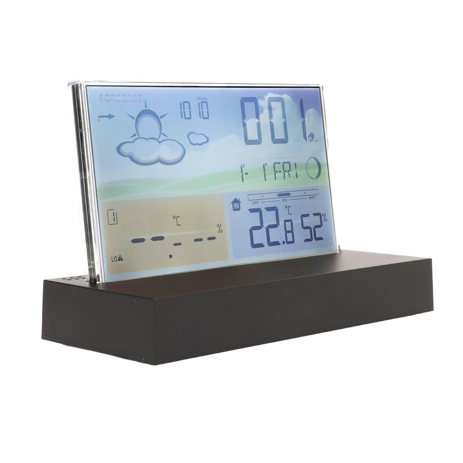 Weather Clock Transparent ABS Wireless Multifunctional Temperature Alarm Clock with Color Screen - Image 5