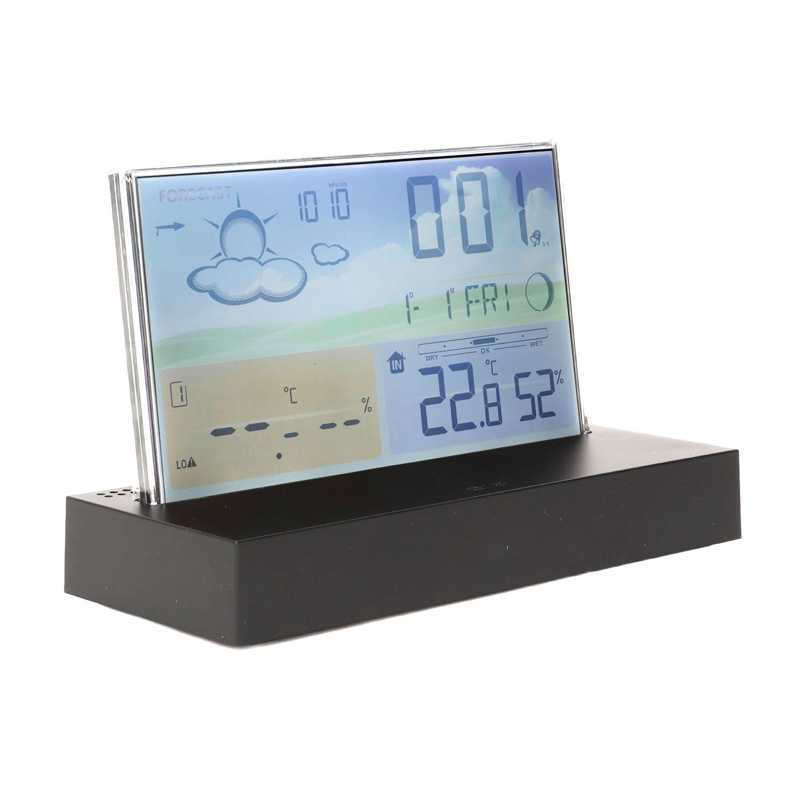 Weather Clock Transparent ABS Wireless Multifunctional Temperature Alarm Clock with Color Screen - Image 6
