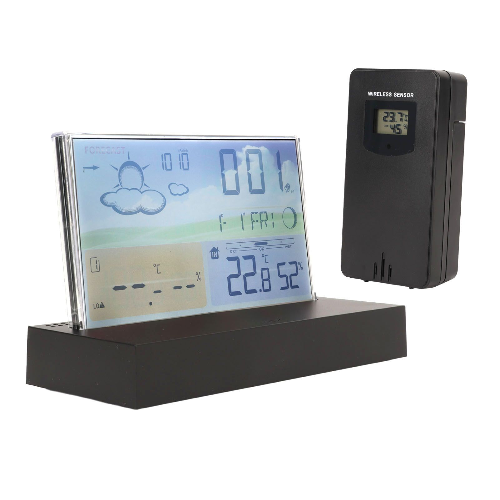 Weather Clock Transparent ABS Wireless Multifunctional Temperature Alarm Clock with Color Screen - Image 7