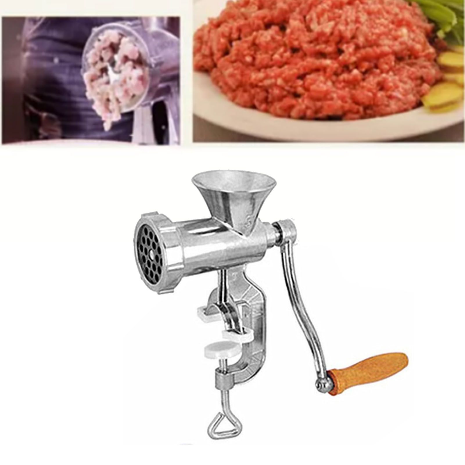 Manual Meat Grinder Aluminum Alloy Hand Crank Meat Vegetable Grinding Machine for Kitchen - Image 5