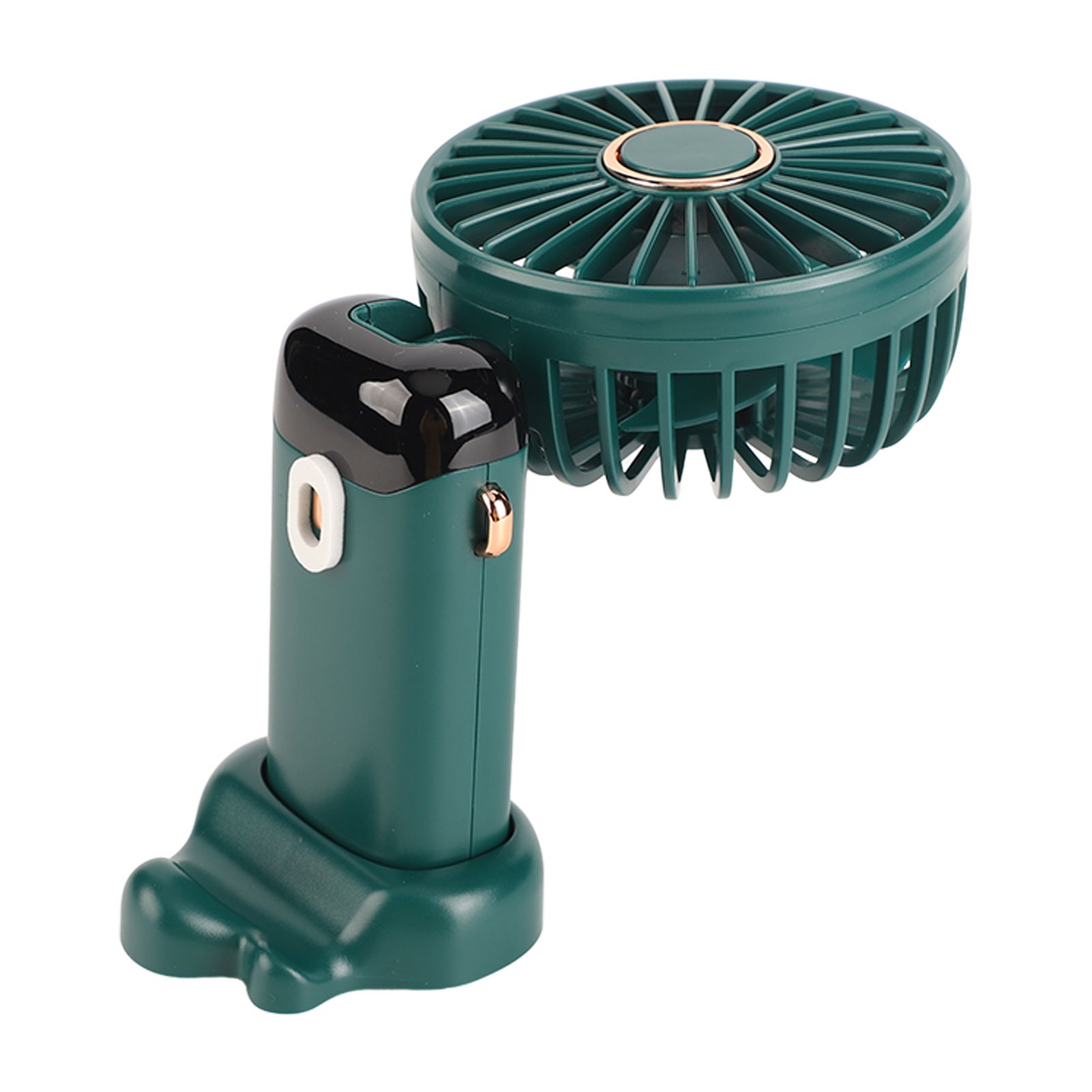 Mini Handheld Fan ABS Portable Digital Display USB Charging Foldable Neck Hanging Fan with Lanyard for Office Outdoor Green - Image 3