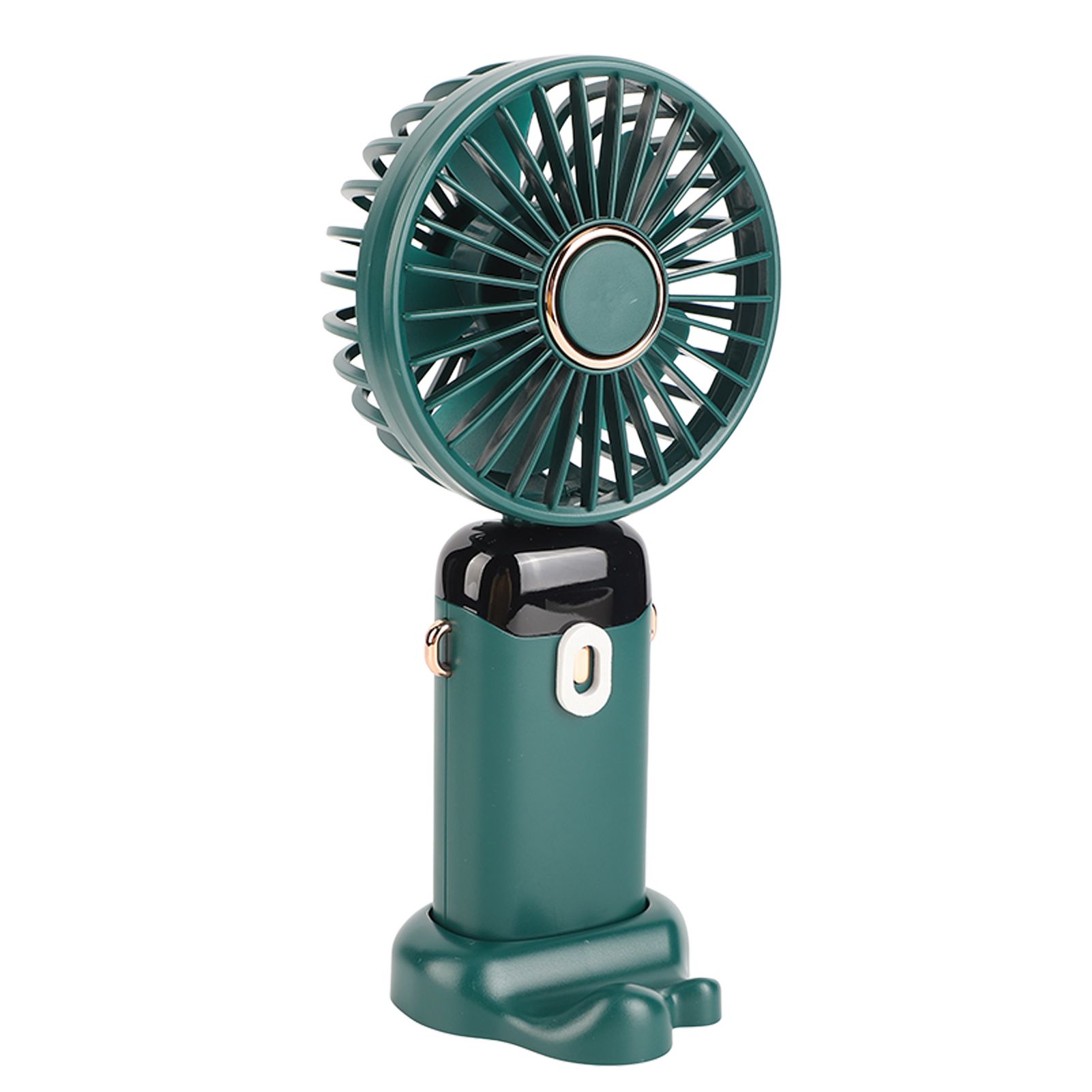 Mini Handheld Fan ABS Portable Digital Display USB Charging Foldable Neck Hanging Fan with Lanyard for Office Outdoor Green - Image 6