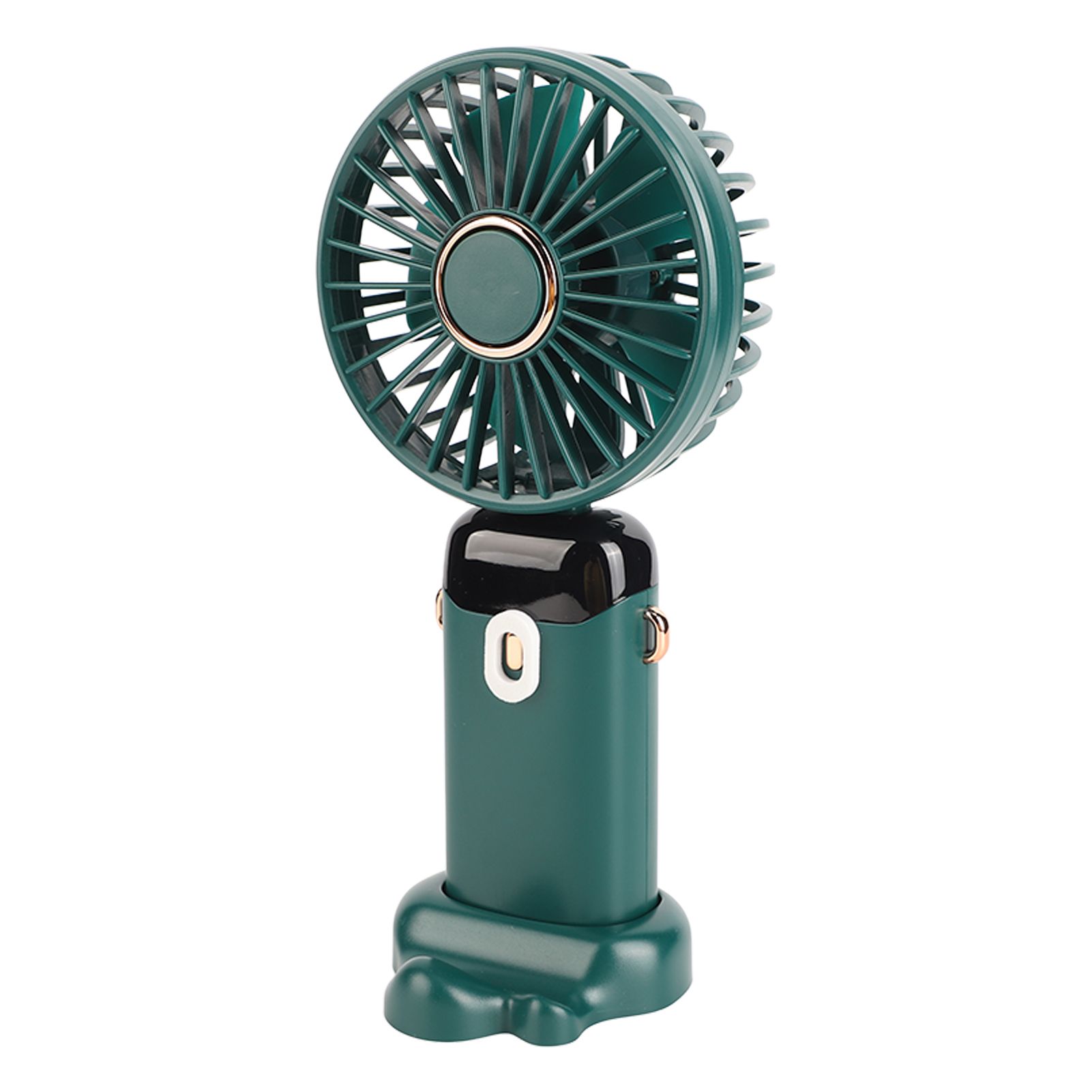Mini Handheld Fan ABS Portable Digital Display USB Charging Foldable Neck Hanging Fan with Lanyard for Office Outdoor Green - Image 7