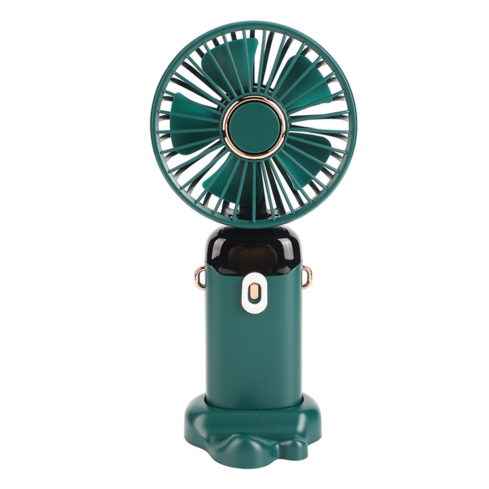 Mini Handheld Fan ABS Portable Digital Display USB Charging Foldable Neck Hanging Fan with Lanyard for Office Outdoor Green - Image 8