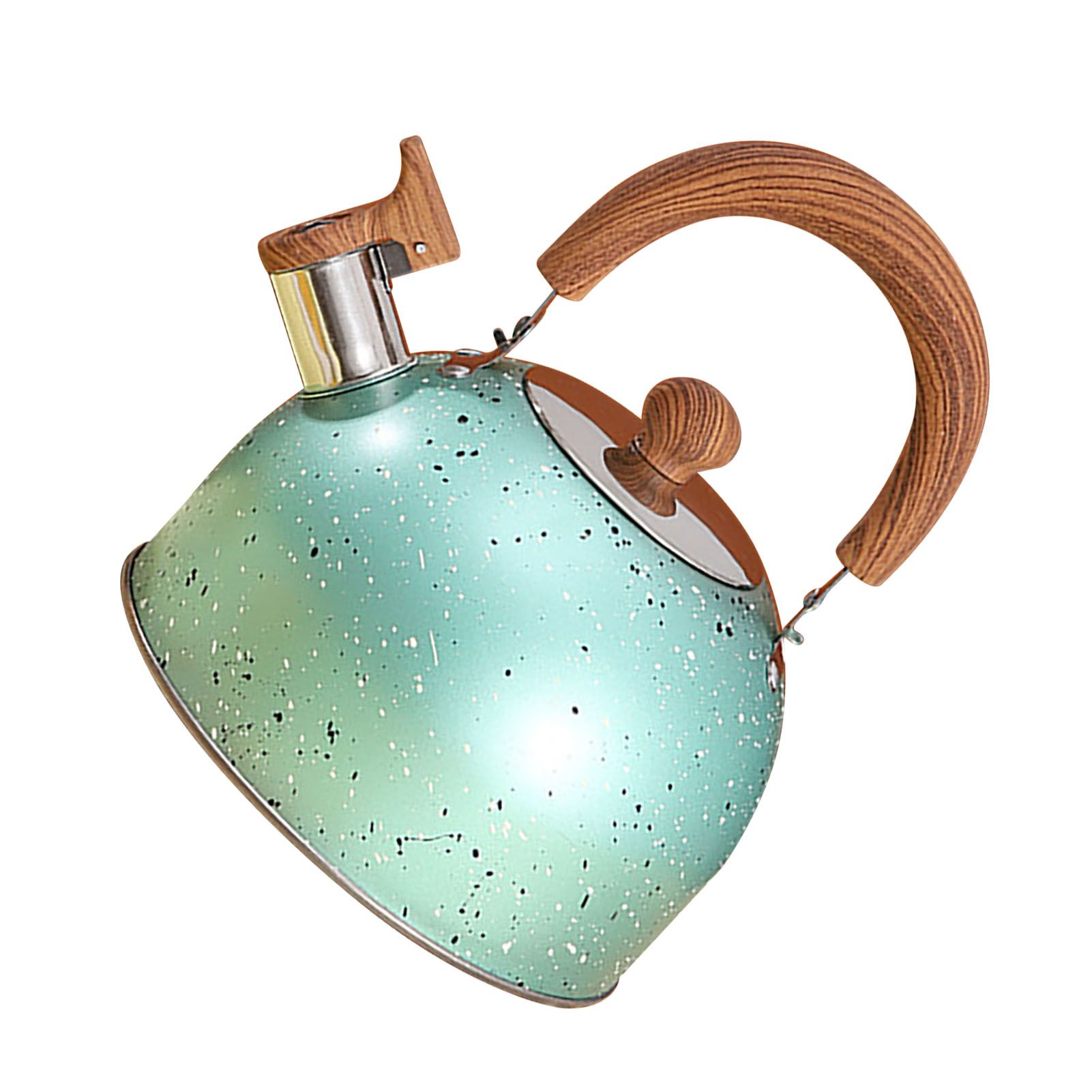 Water Kettle Stainless Steel Whistle Water Kettle Large Capacity Flat Bottomed for Gas Induction Cooker Boil Water 2L Green - Image 4