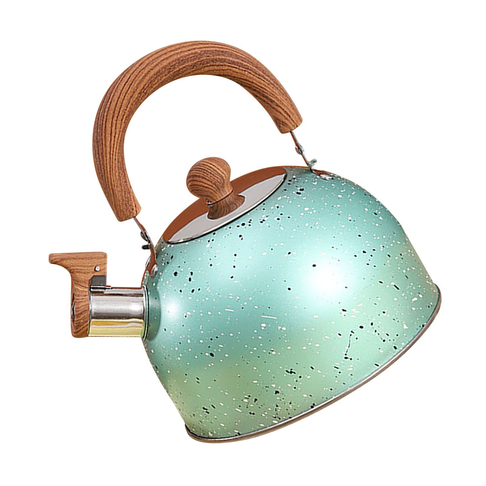 Water Kettle Stainless Steel Whistle Water Kettle Large Capacity Flat Bottomed for Gas Induction Cooker Boil Water 2L Green - Image 5