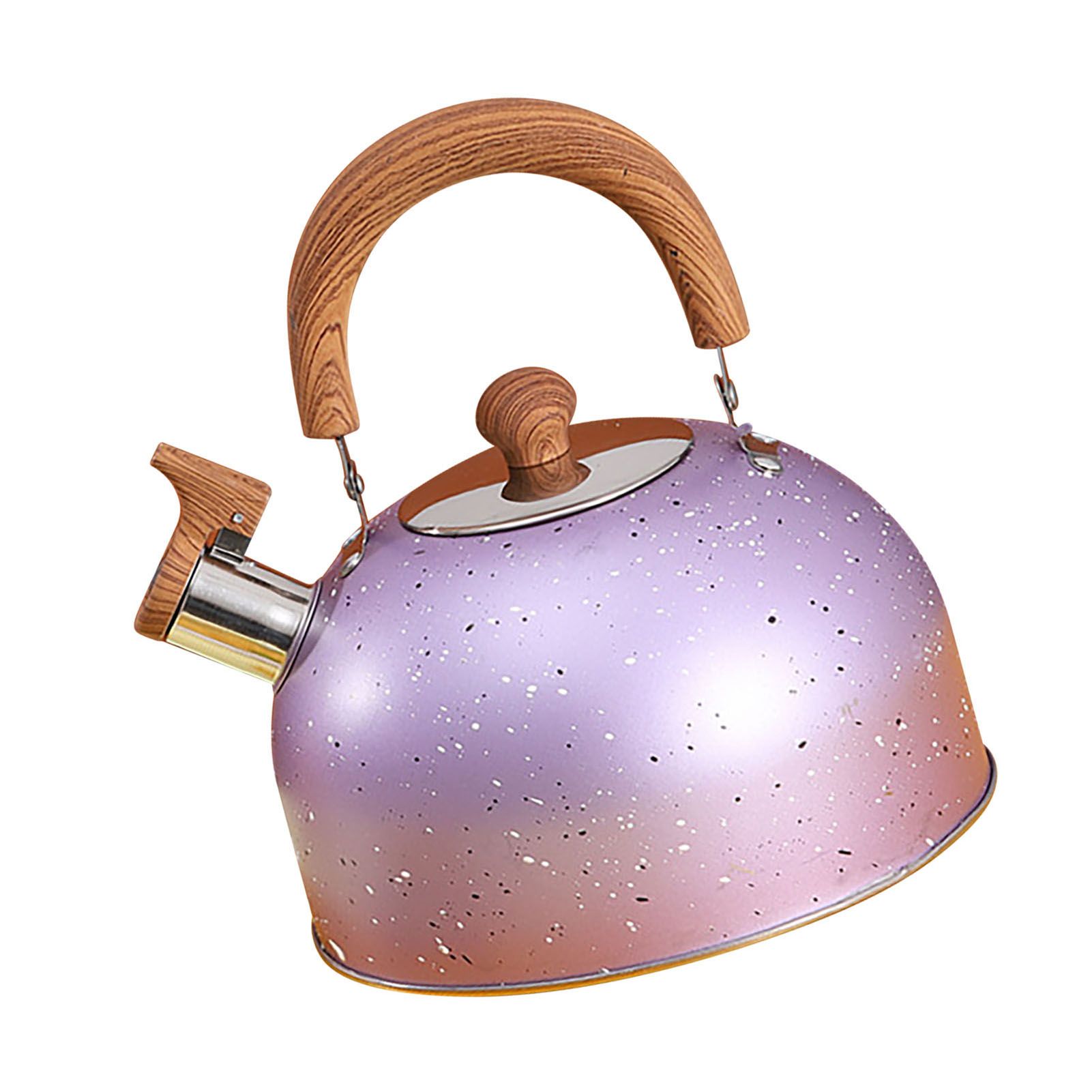 Water Kettle Stainless Steel Whistle Water Kettle Large Capacity Flat Bottomed for Gas Induction Cooker Boil Water 2L Purple - Image 3