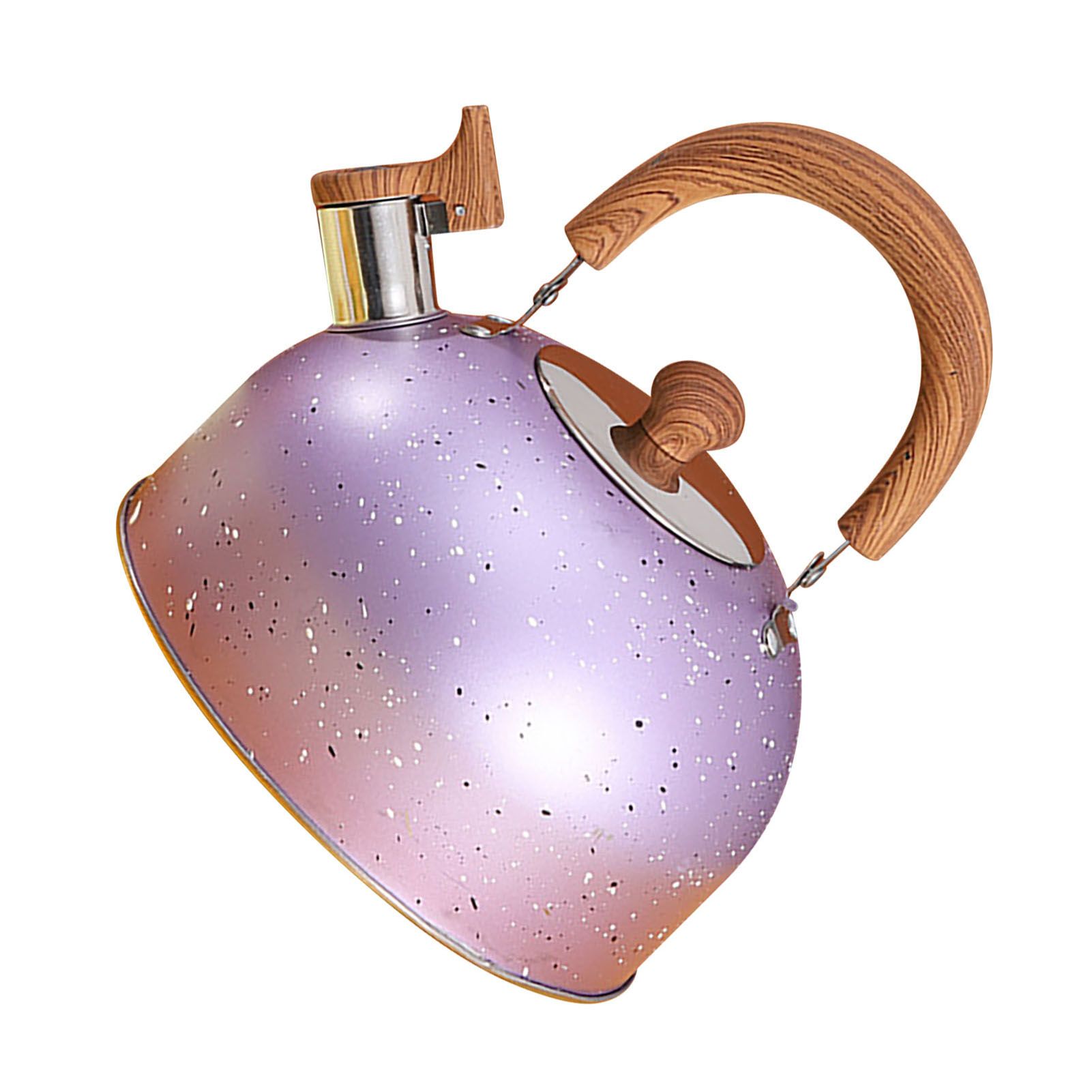 Water Kettle Stainless Steel Whistle Water Kettle Large Capacity Flat Bottomed for Gas Induction Cooker Boil Water 2L Purple - Image 4